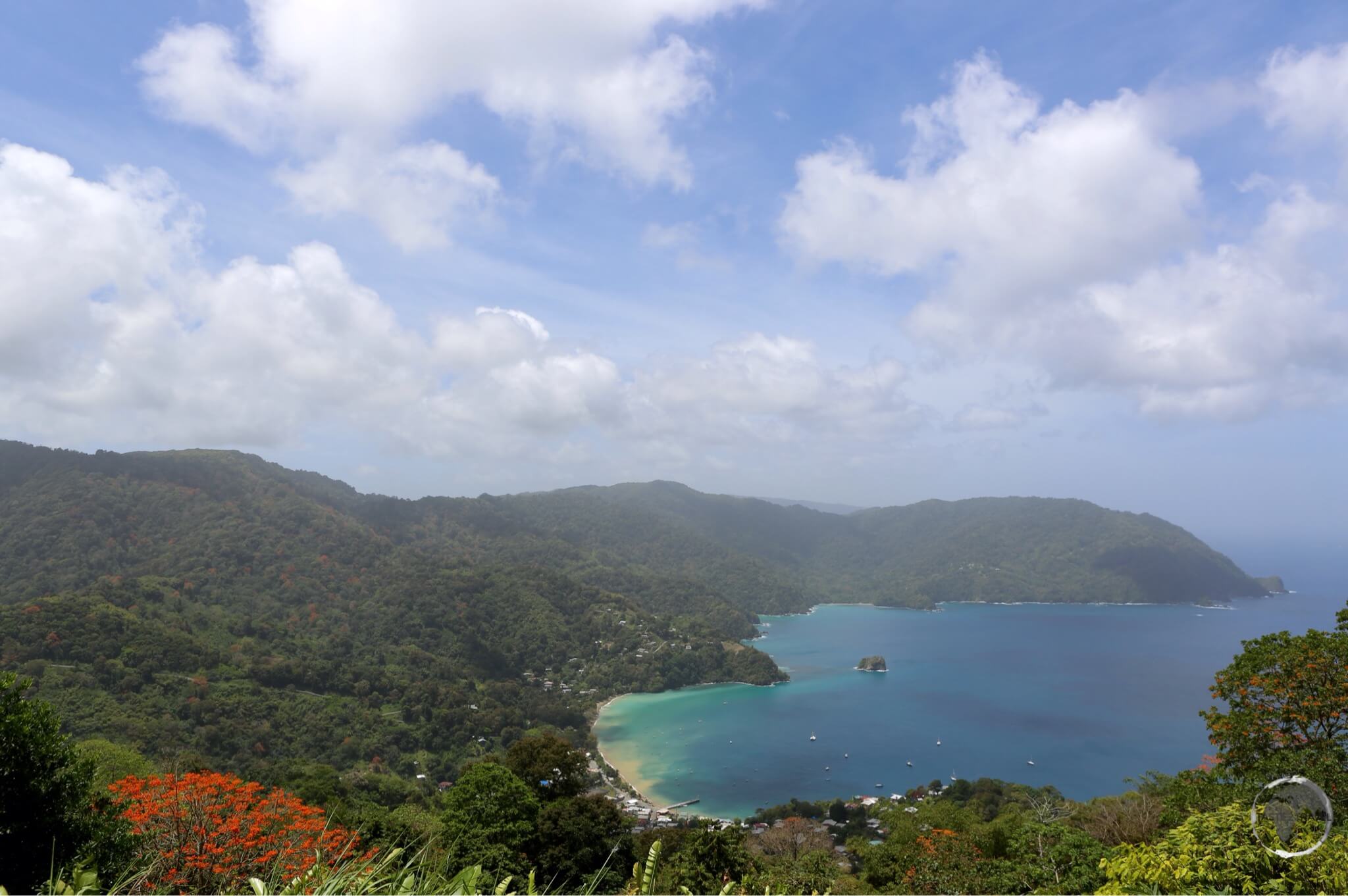 A view over the mountainous north coast of Tobago.