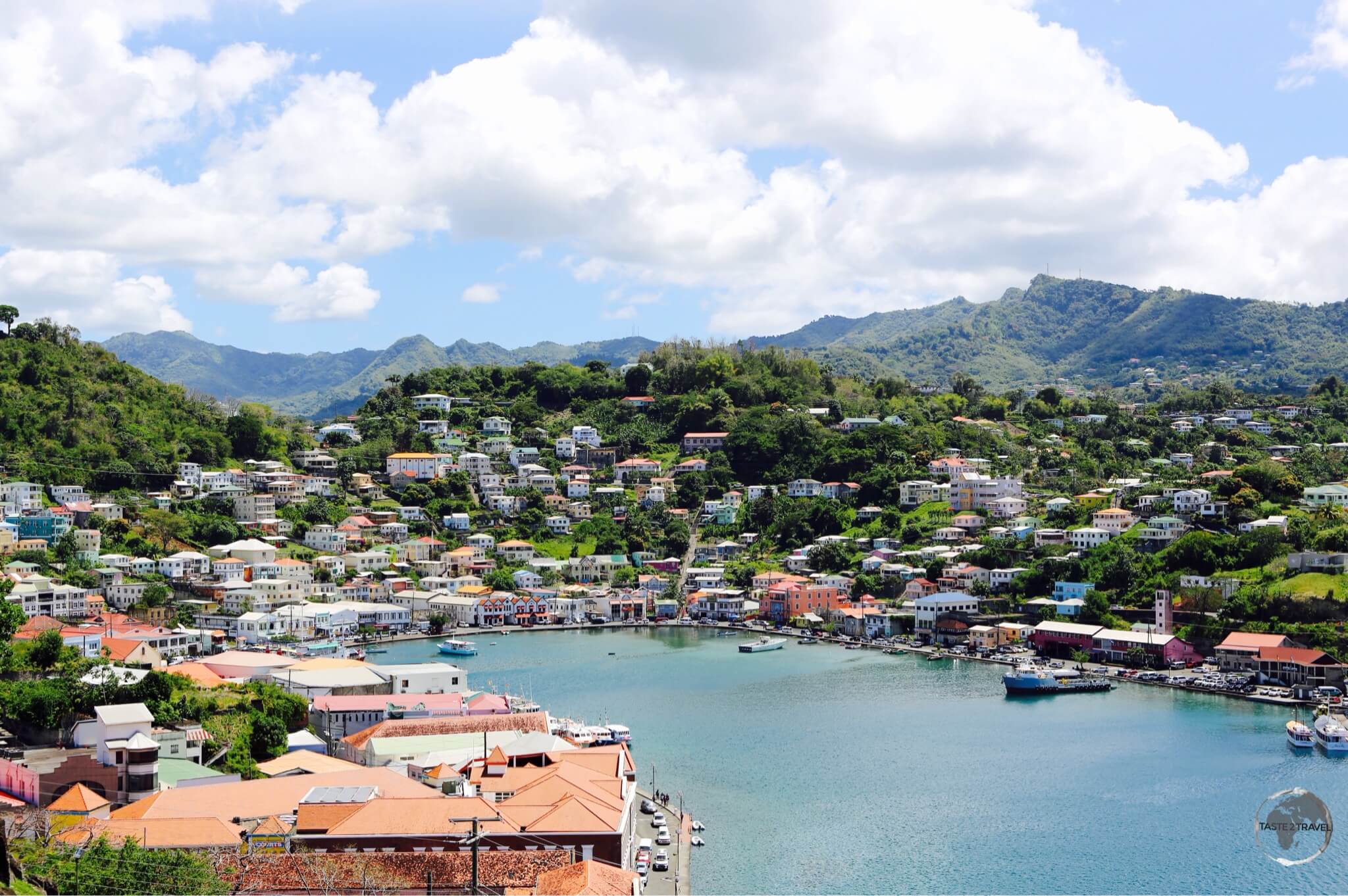 View of St. Georges, the capital of Grenada. 