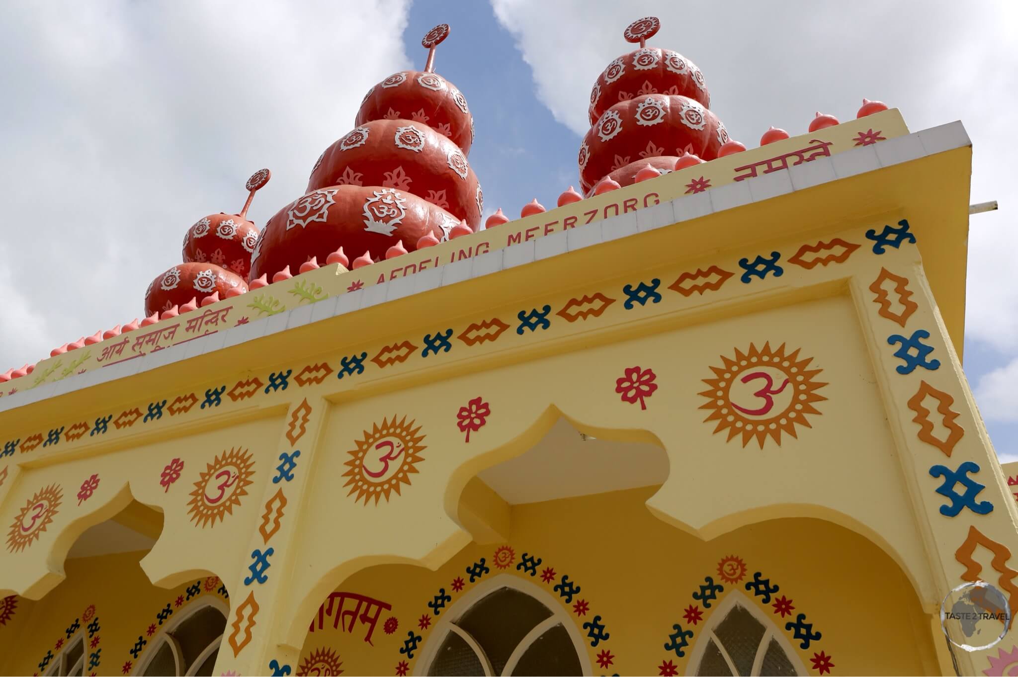 The colourful Arya Dewaker Hindu temple, Meerzorg, Paramaribo. 