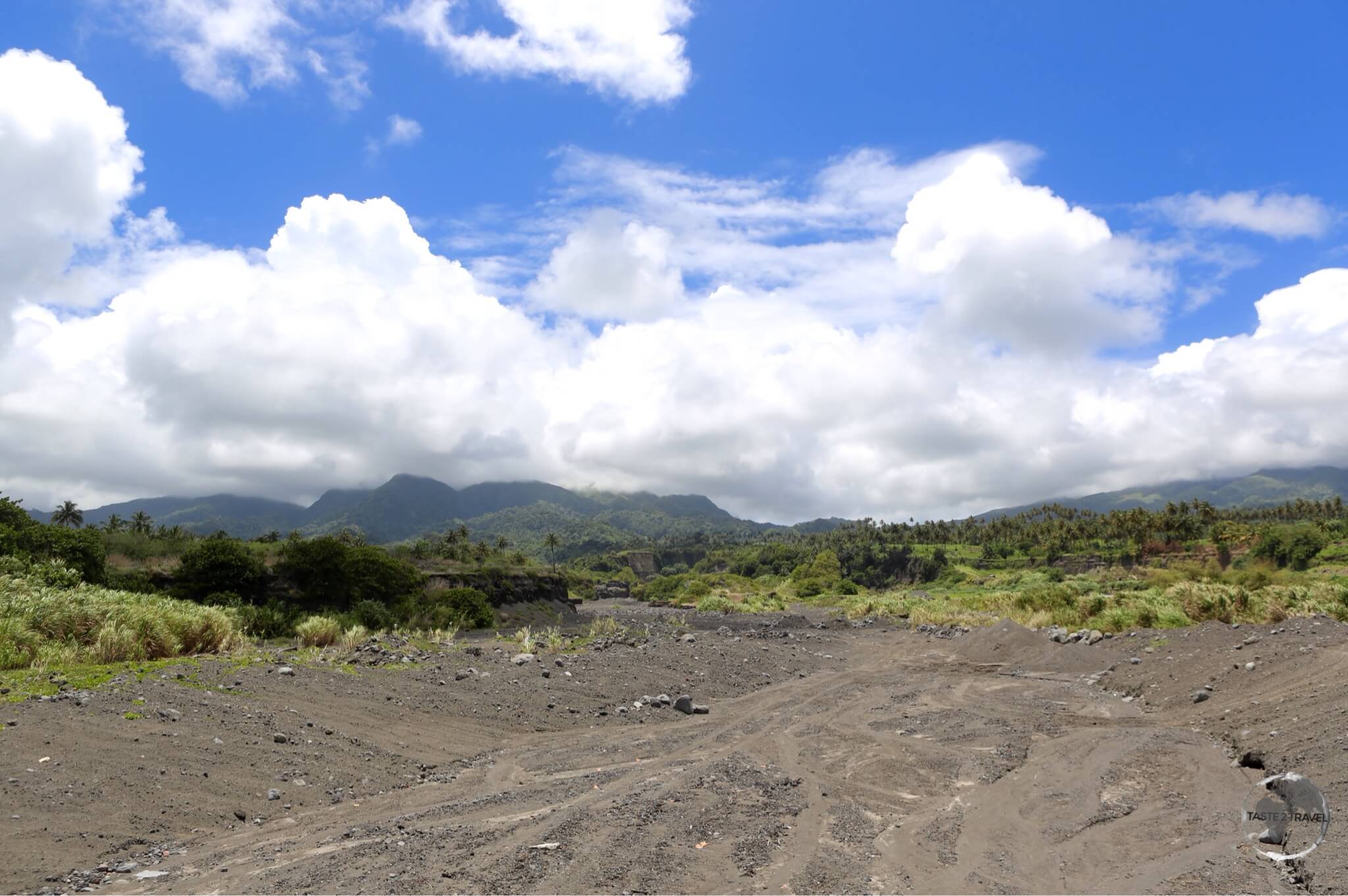 Lava flow from La Soufrière volcano.