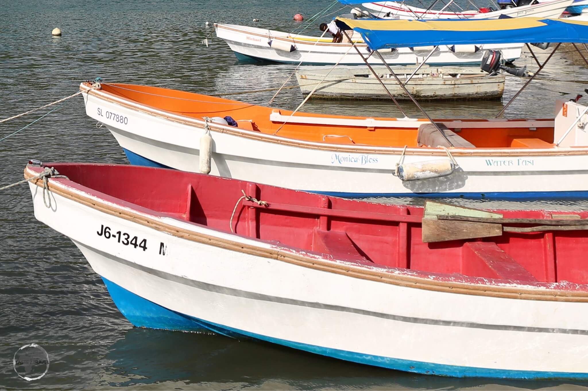 Boats at Marigot Bay.