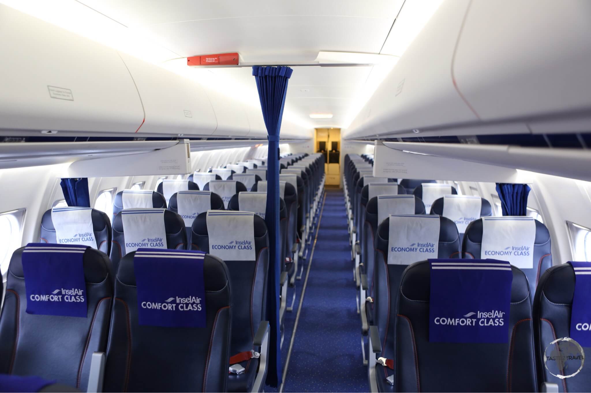 Interior of Insel air flight from Manaus to Aruba.