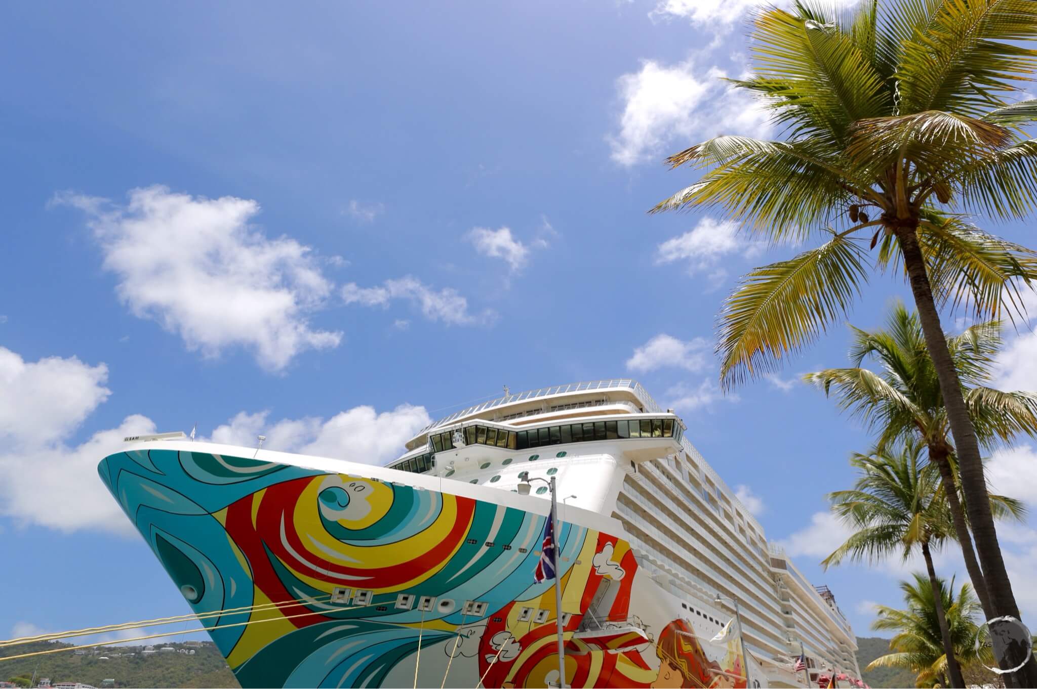 United States Virgin Islands Travel Guide: Cruise ship anchored at Charlotte Amalie.