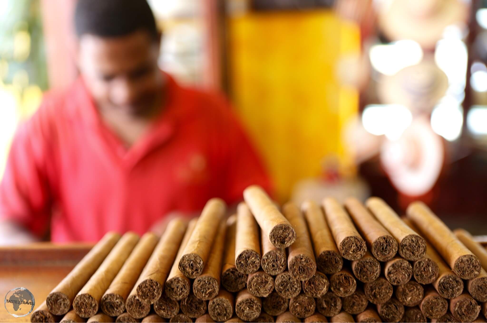 Freshly rolled cigars at the Boutique del Fumador, Santo Domingo.