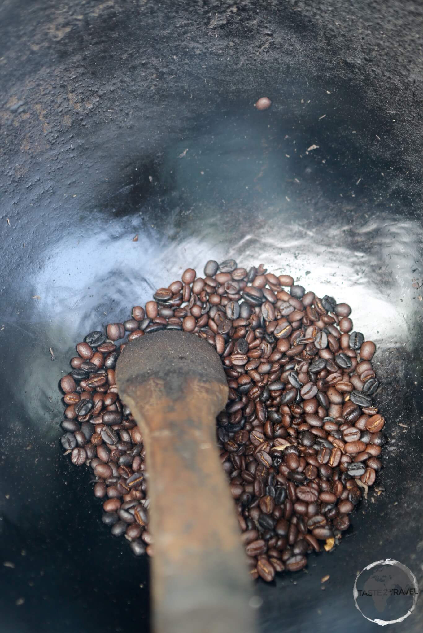 Roasting coffee at a coffee shop in the Blue Mountains.