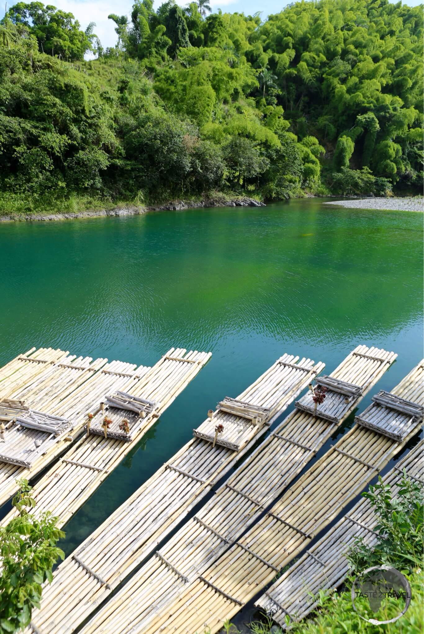 Bamboo rafts on the Rio Grande, a great way to explore the river.