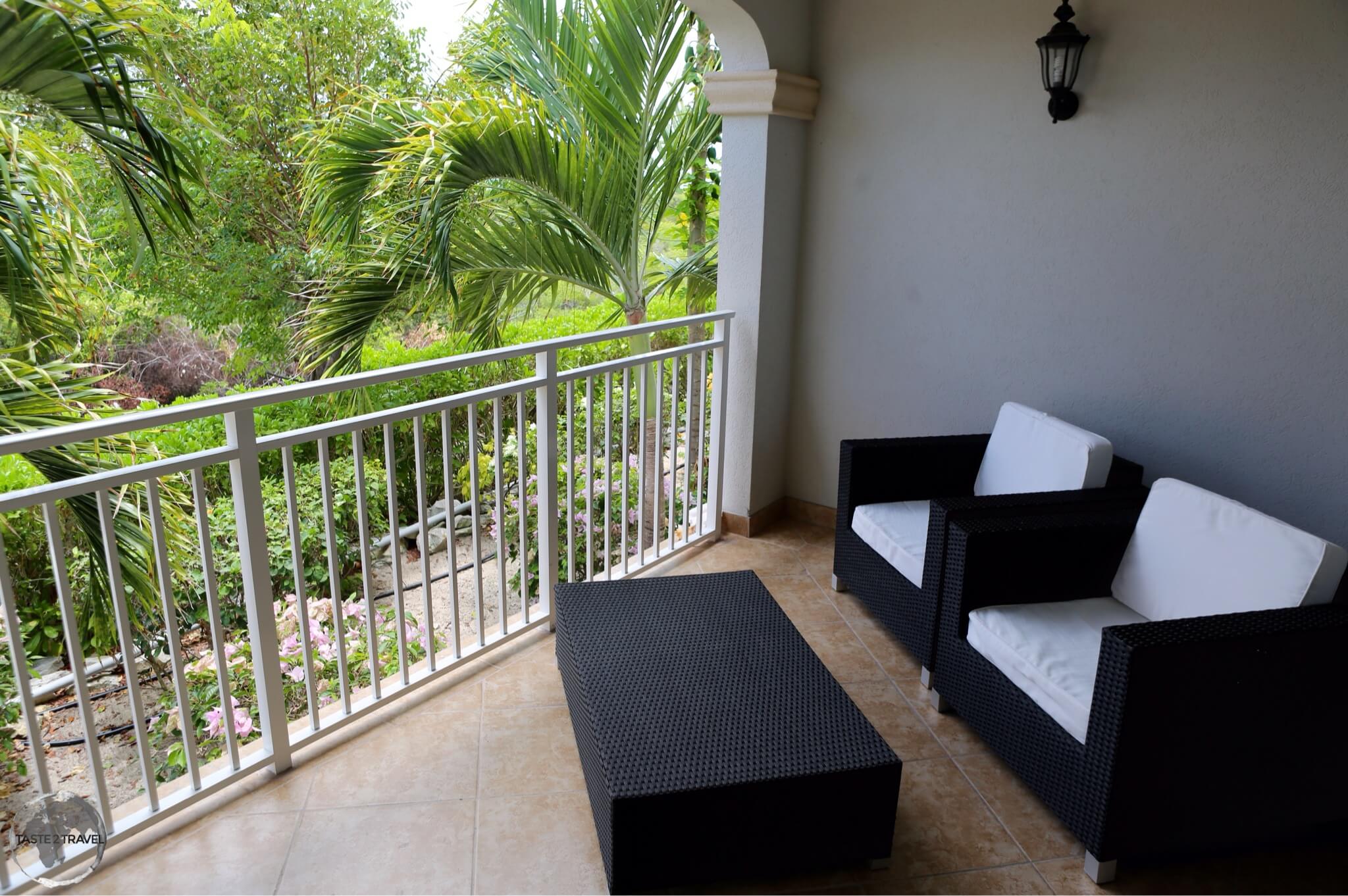 The balcony of my comfortable Condo on Provo island.