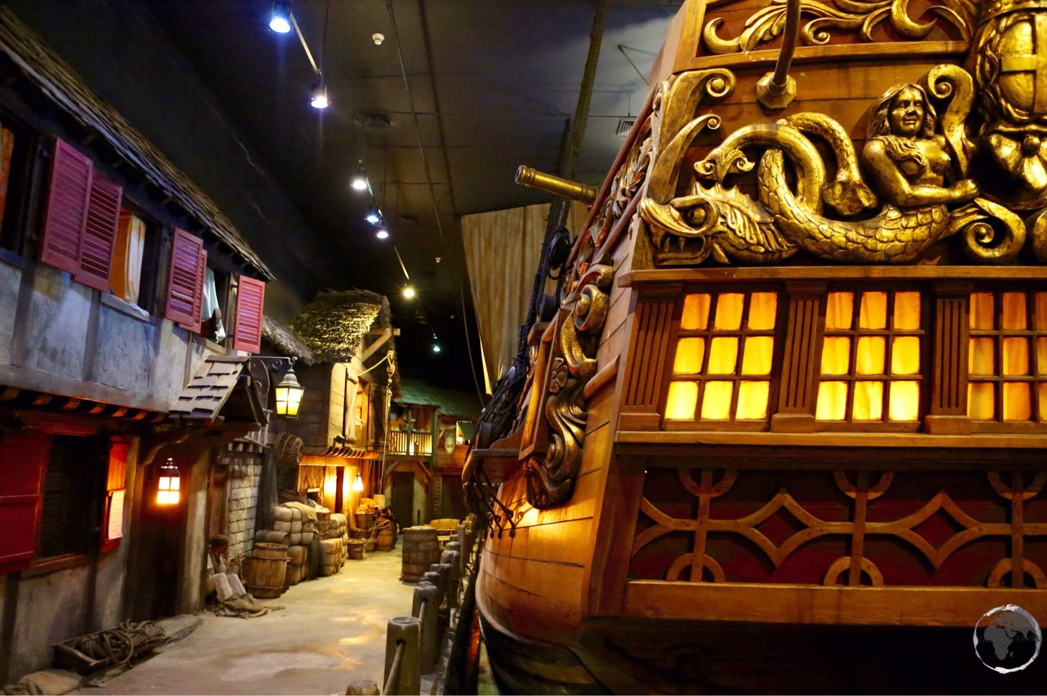 Replica ship at Pirates of Nassau museum.