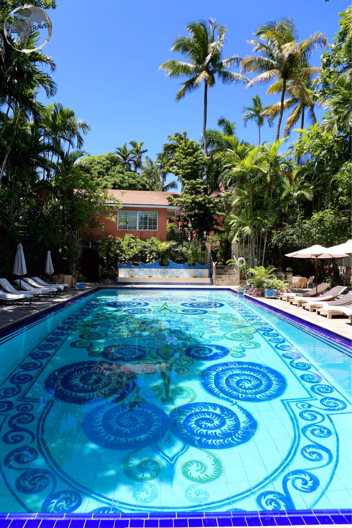 Hand-painted pool at the Graycliff hotel.