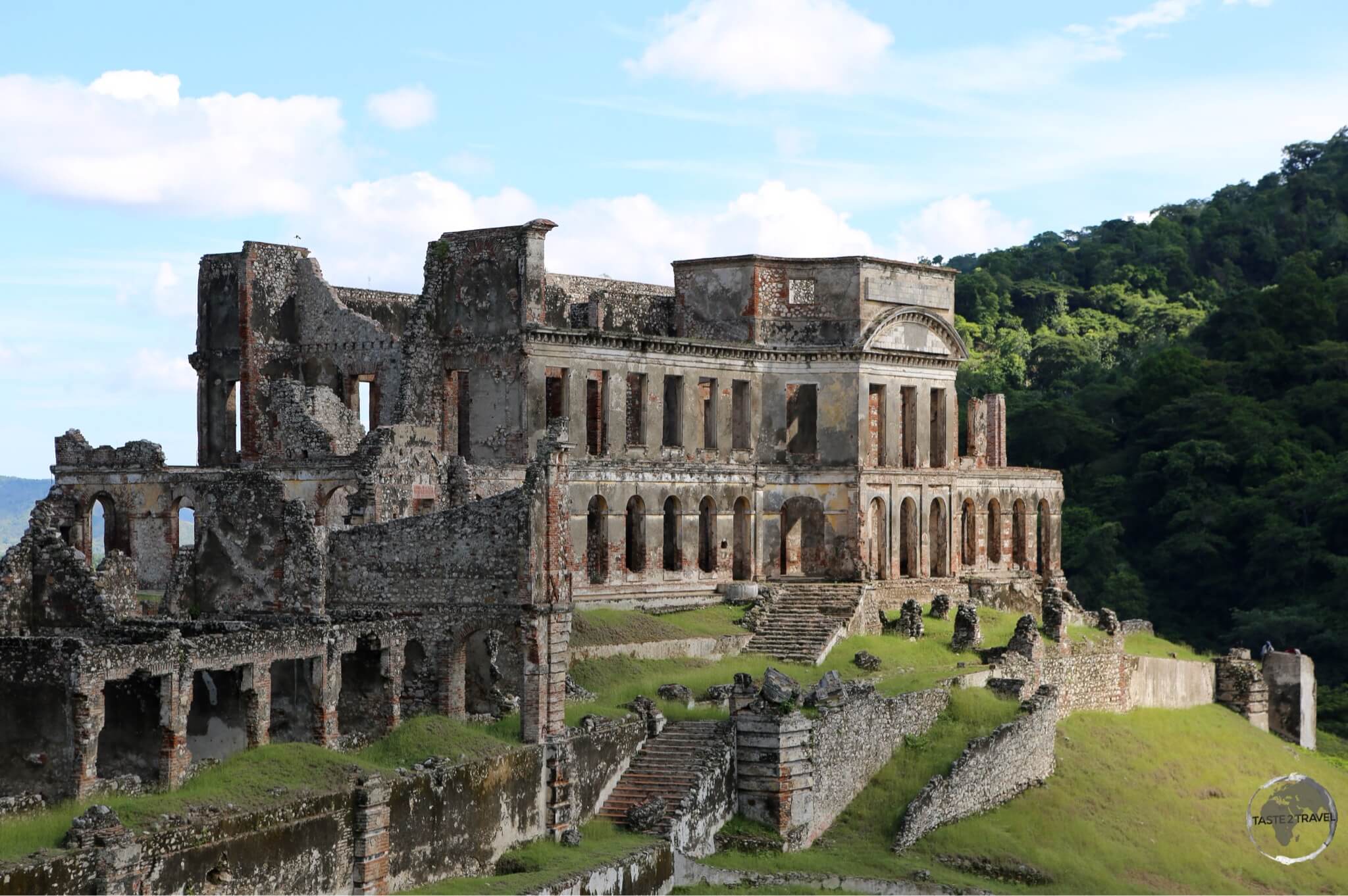 The ruined, Sans-Souci palace, which is located in the town of Milot.