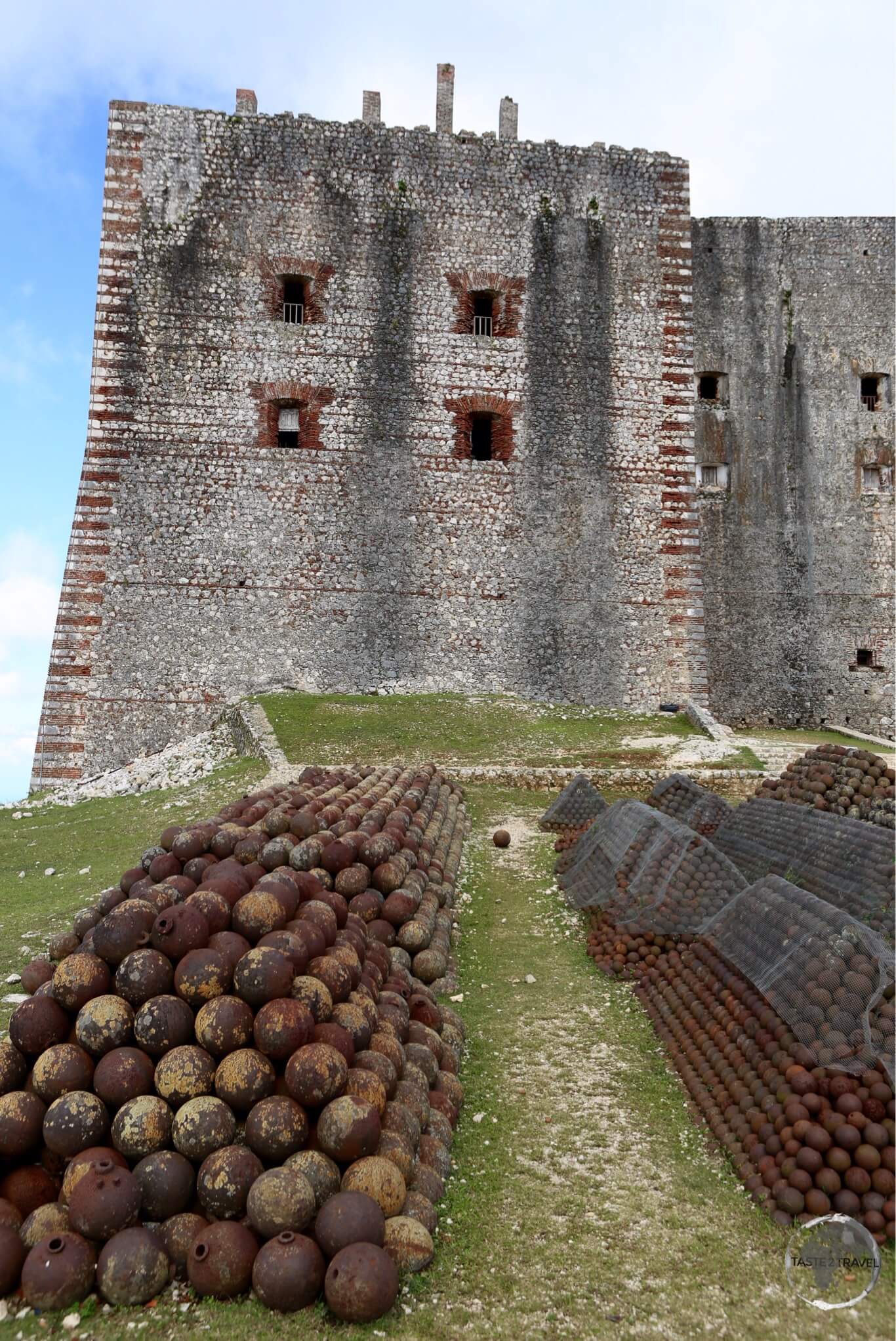 Piles of cannon balls outside Citadelle Laferrière, which was built by King Henri I.