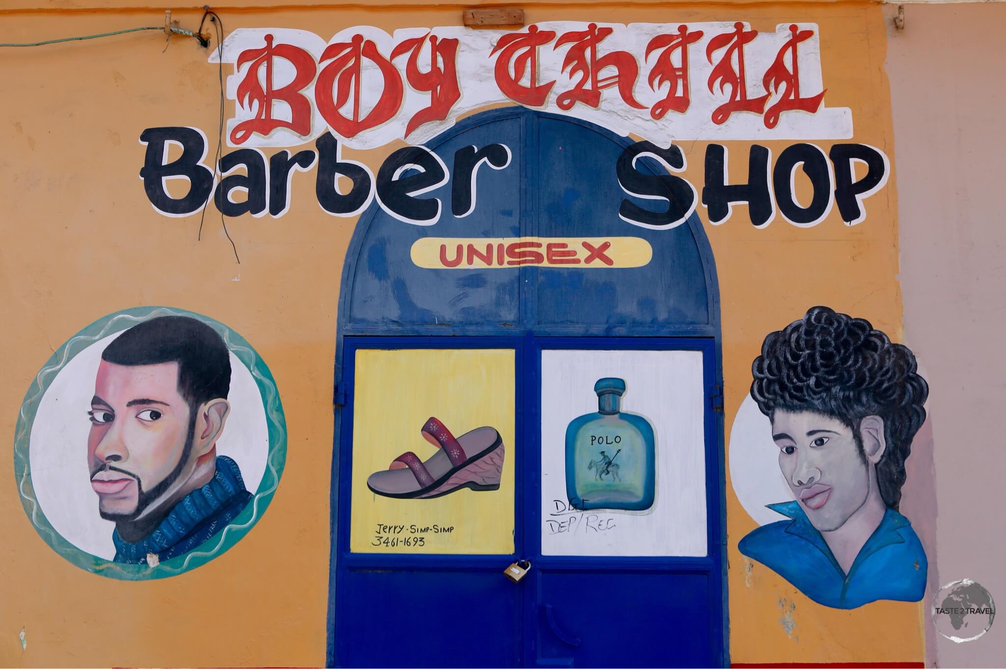 A barber shop in the old town of Cap-Haïtien. 