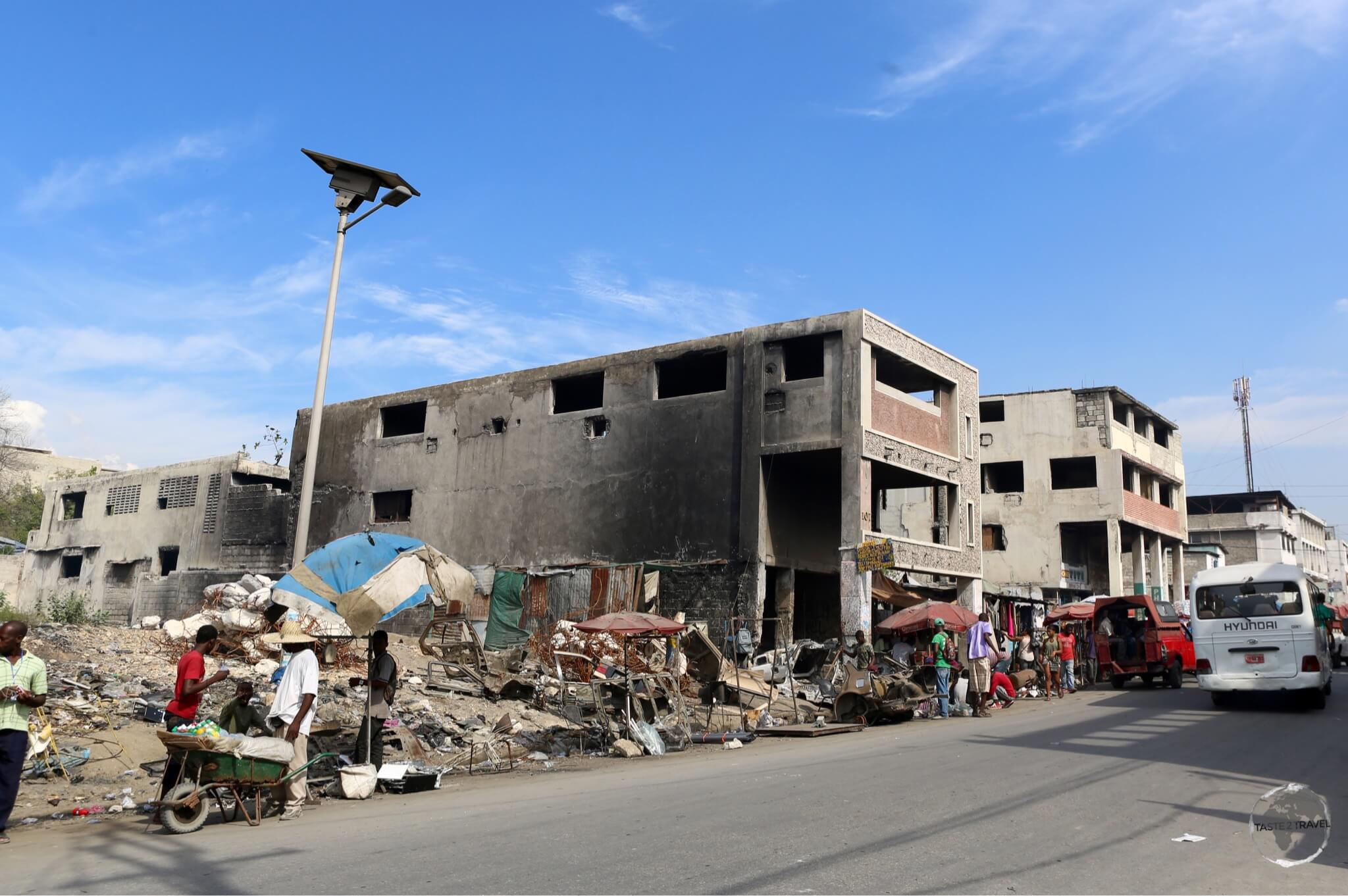 Downtown PAP, destroyed in 2010 by a powerful earthquake.