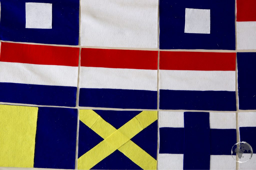 English naval flags at Nelson’s Dockyard.