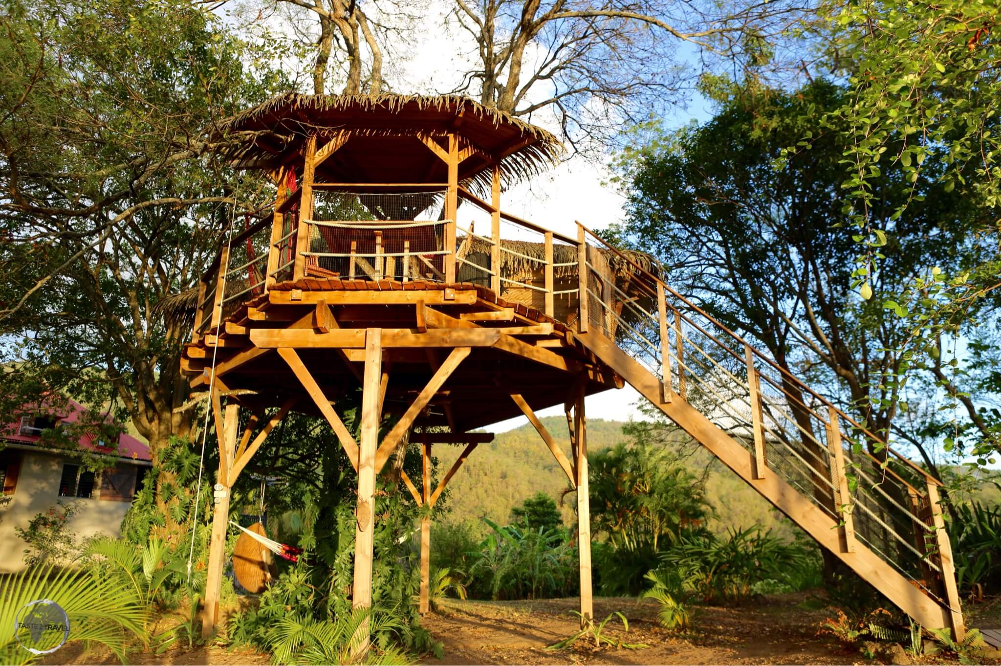 Guadeloupe Travel Report: Deluxe tree-house accommodation at Habitation Getz.