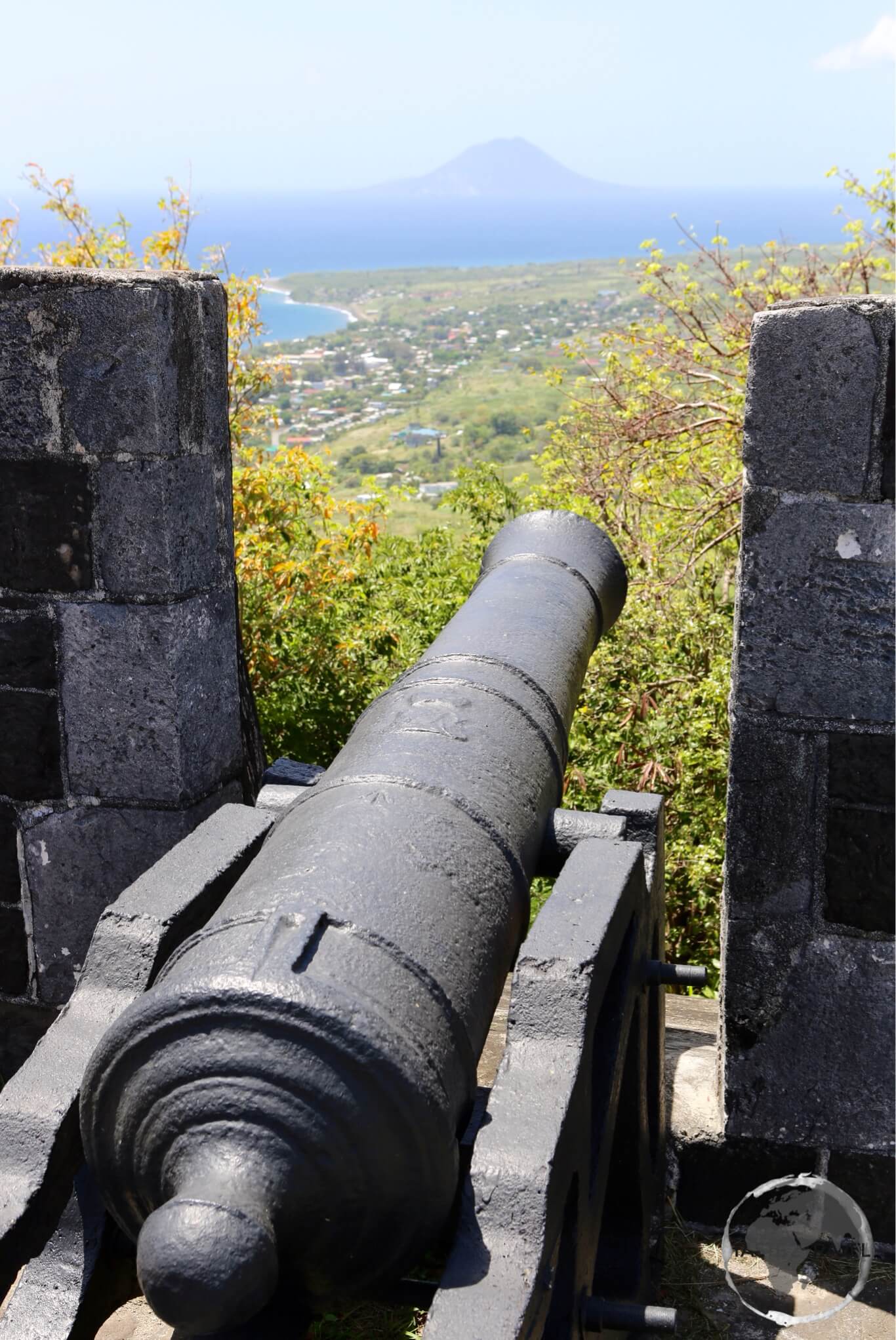 View of St. Kitts from Brimstone Hill fortress with the Dutch island of Statia in the background.