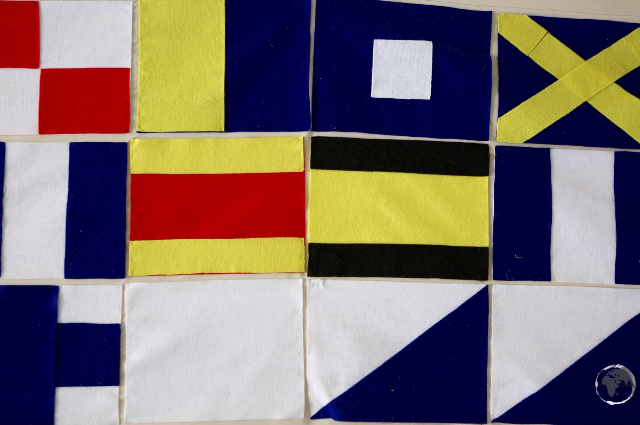 English naval flags at Nelson's Dockyard.