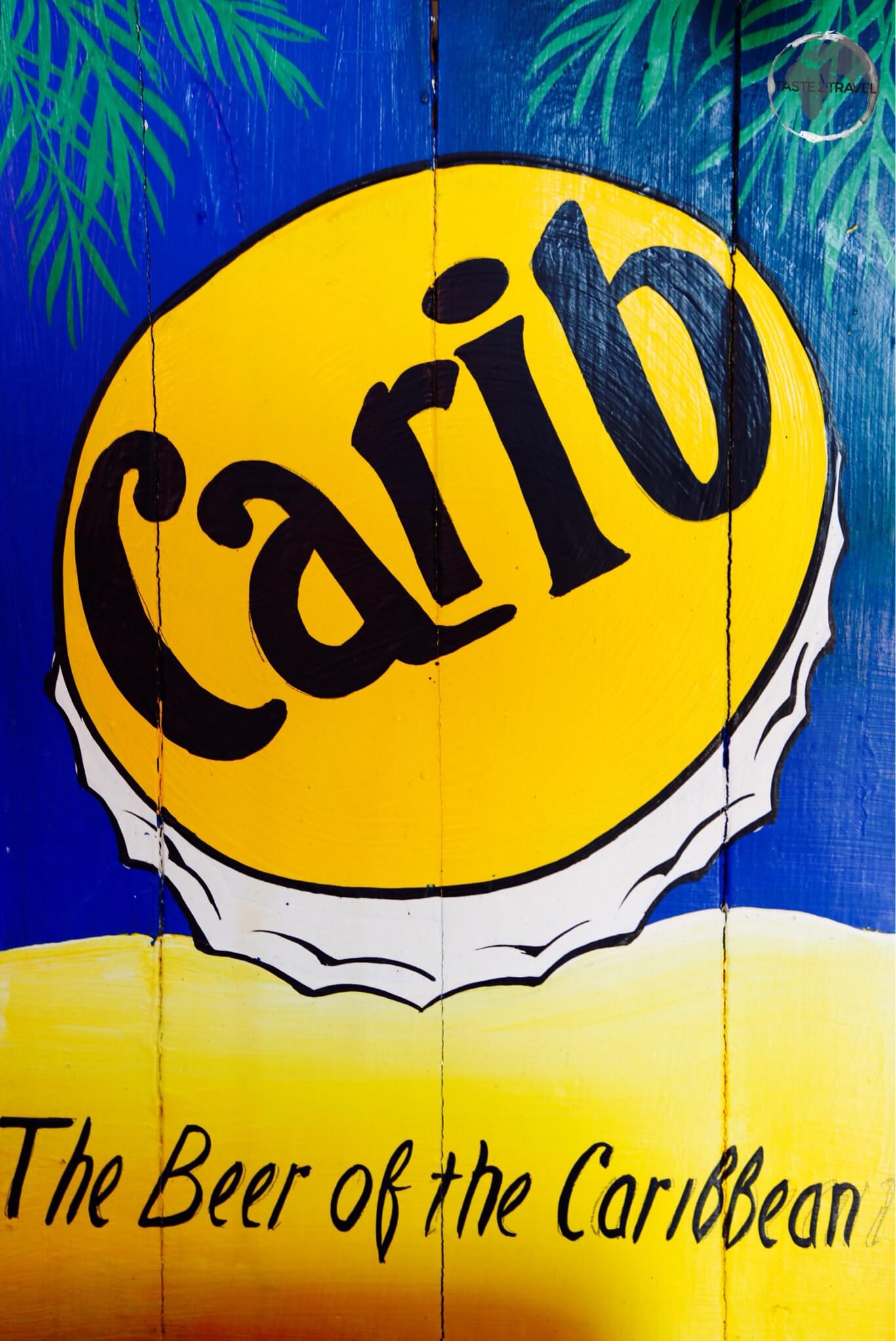 A Carib Beer advertisement on Martinique. 