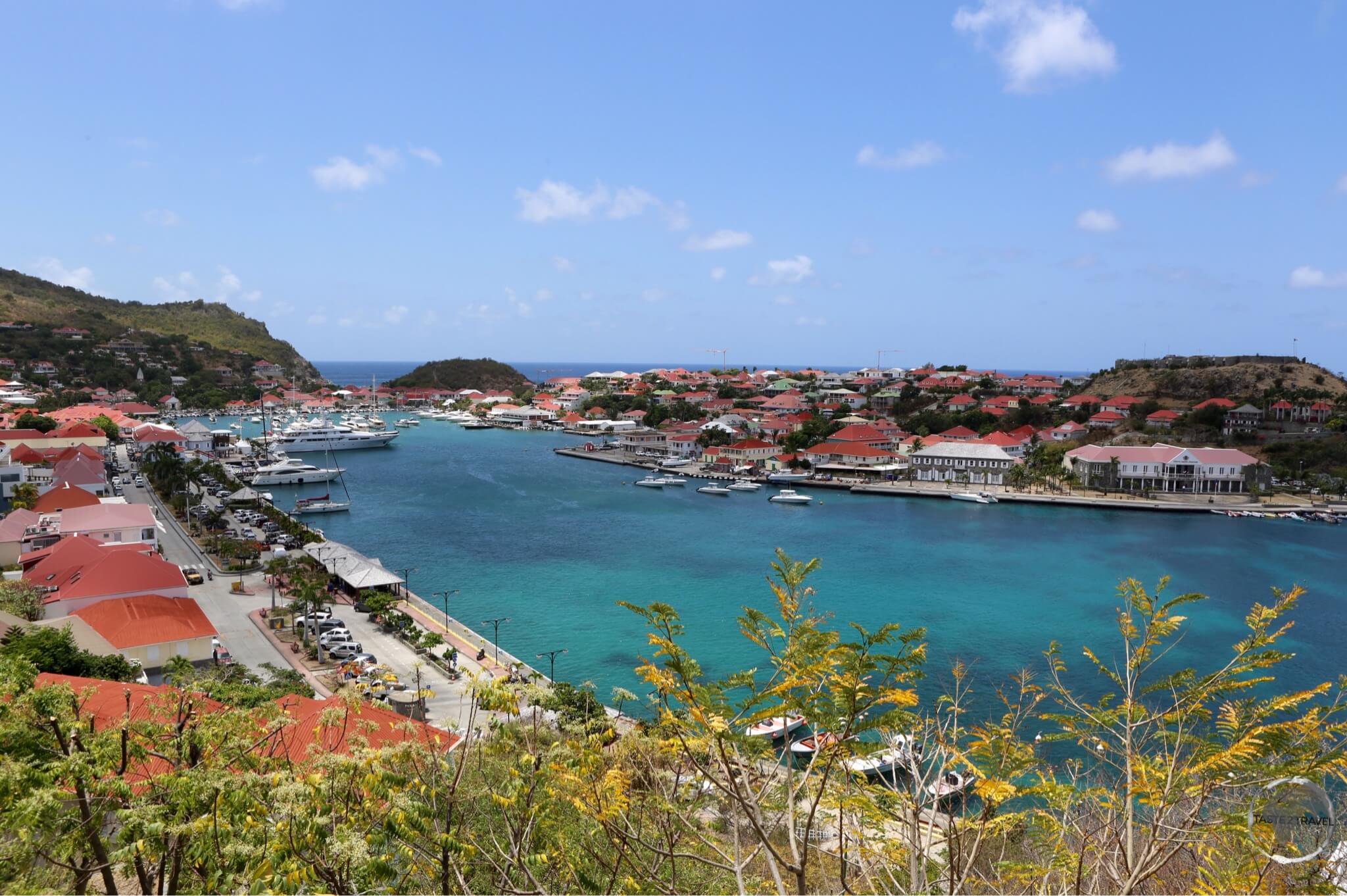 View over Gustavia, the capital of Saint Barts. 