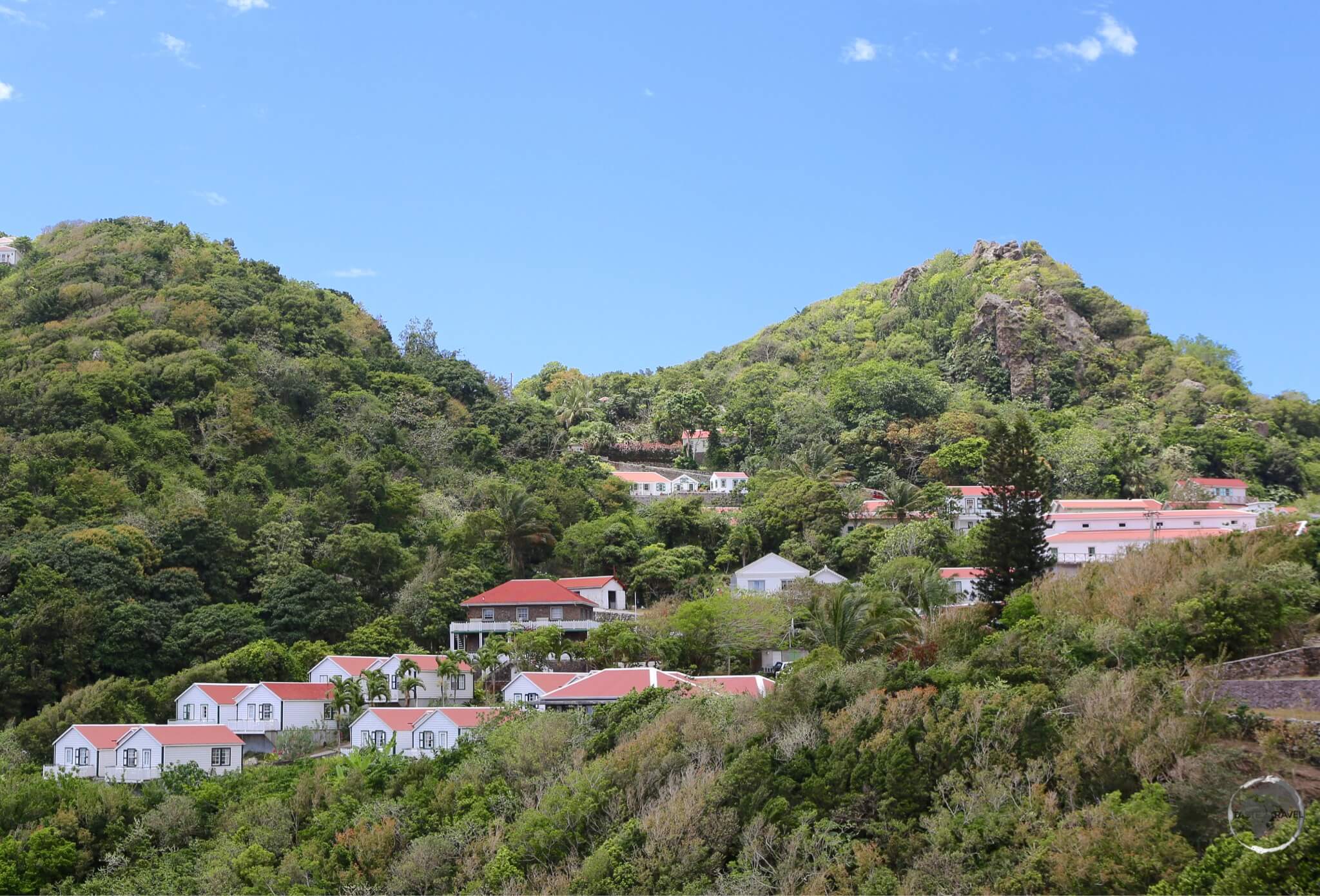 The town of Windwardside clings to the slopes of Mount Scenery.