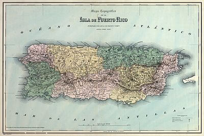 Antique map of Puerto Rico