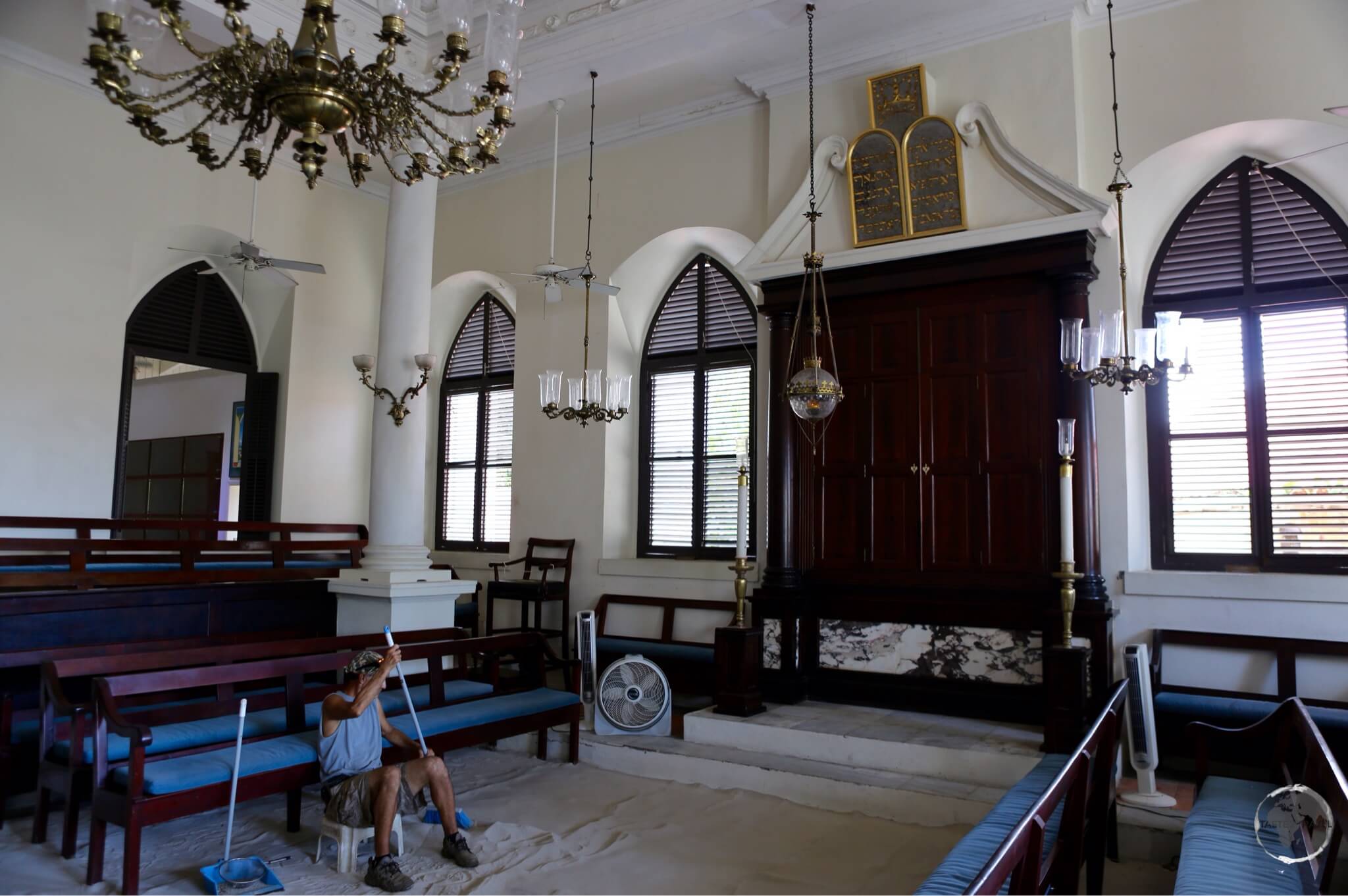 U.S. Virgin Islands Travel Guide: St. Thomas Synagogue in Charlotte Amalie is famous for it's sand floor.