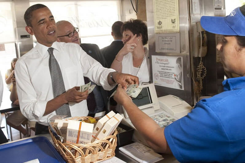 Obama being served at Kasalta. Source: Kasalta.com