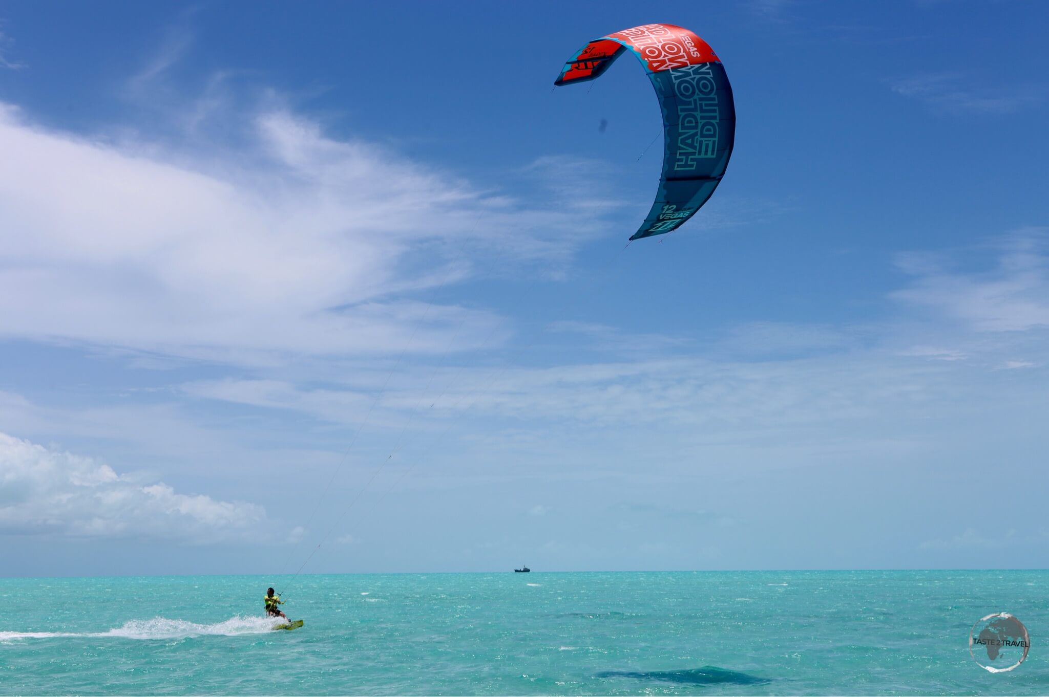 Kite surfing is a popular activity on windy Long Bay.