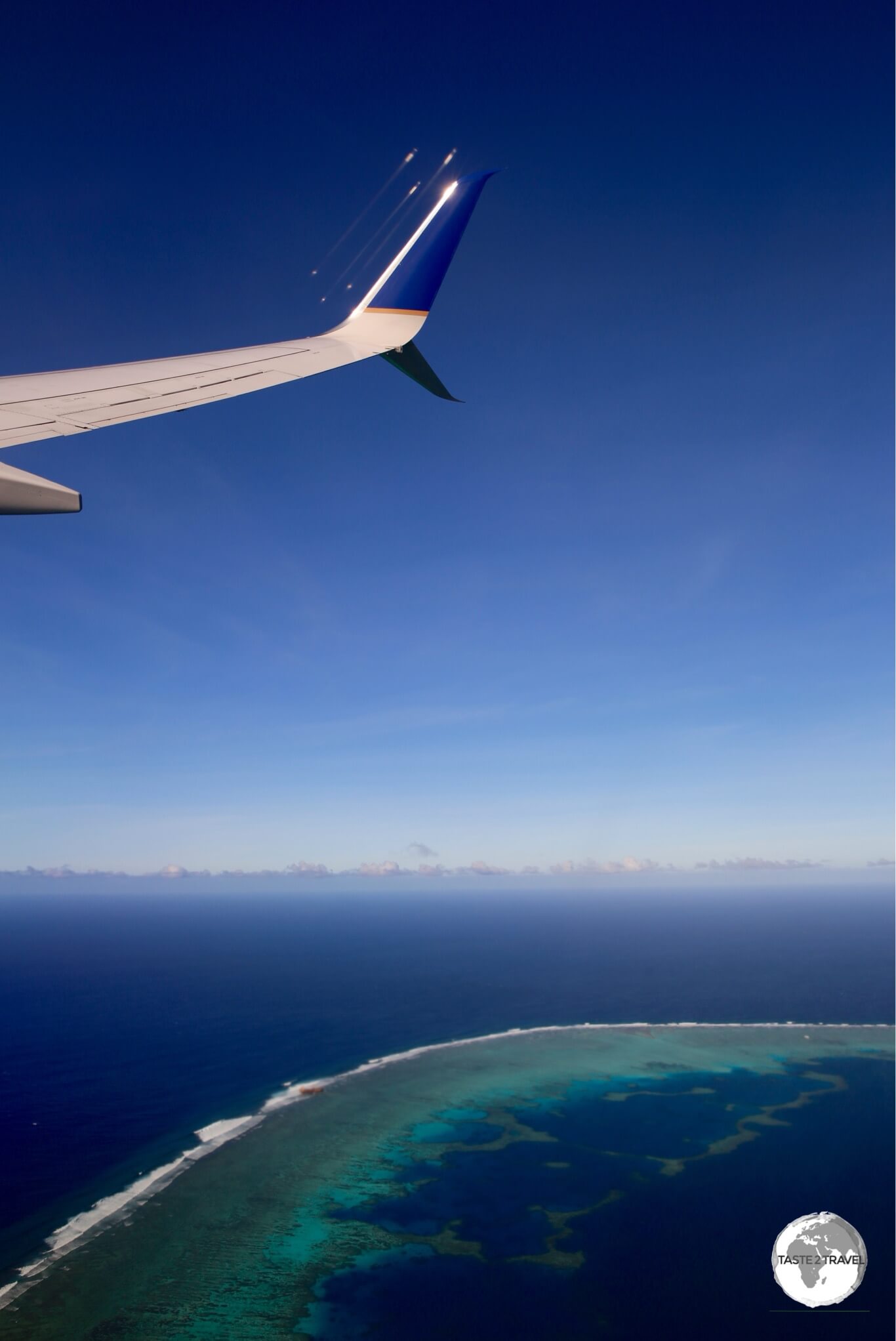 View of the reef which surrounds Pohnpei from UA154.