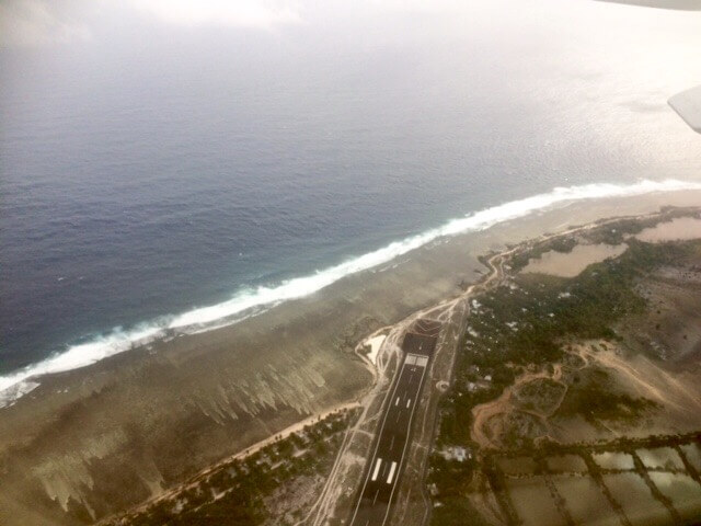 Departing from Majuro.