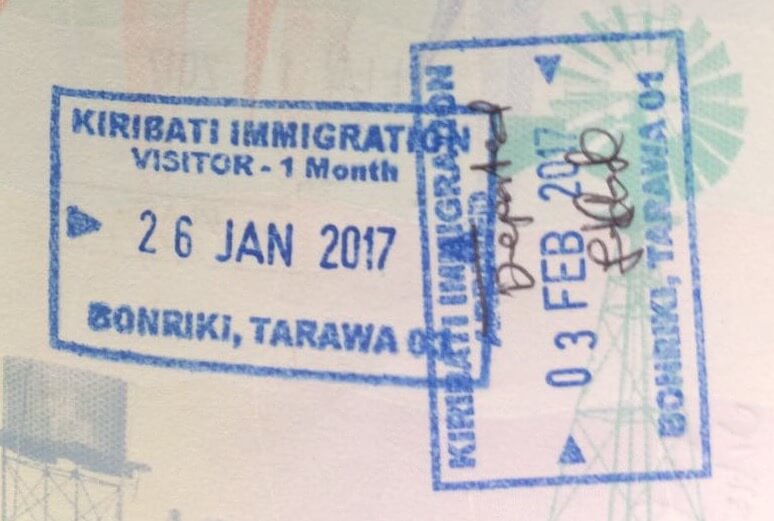 Kiribati Passport Stamps.