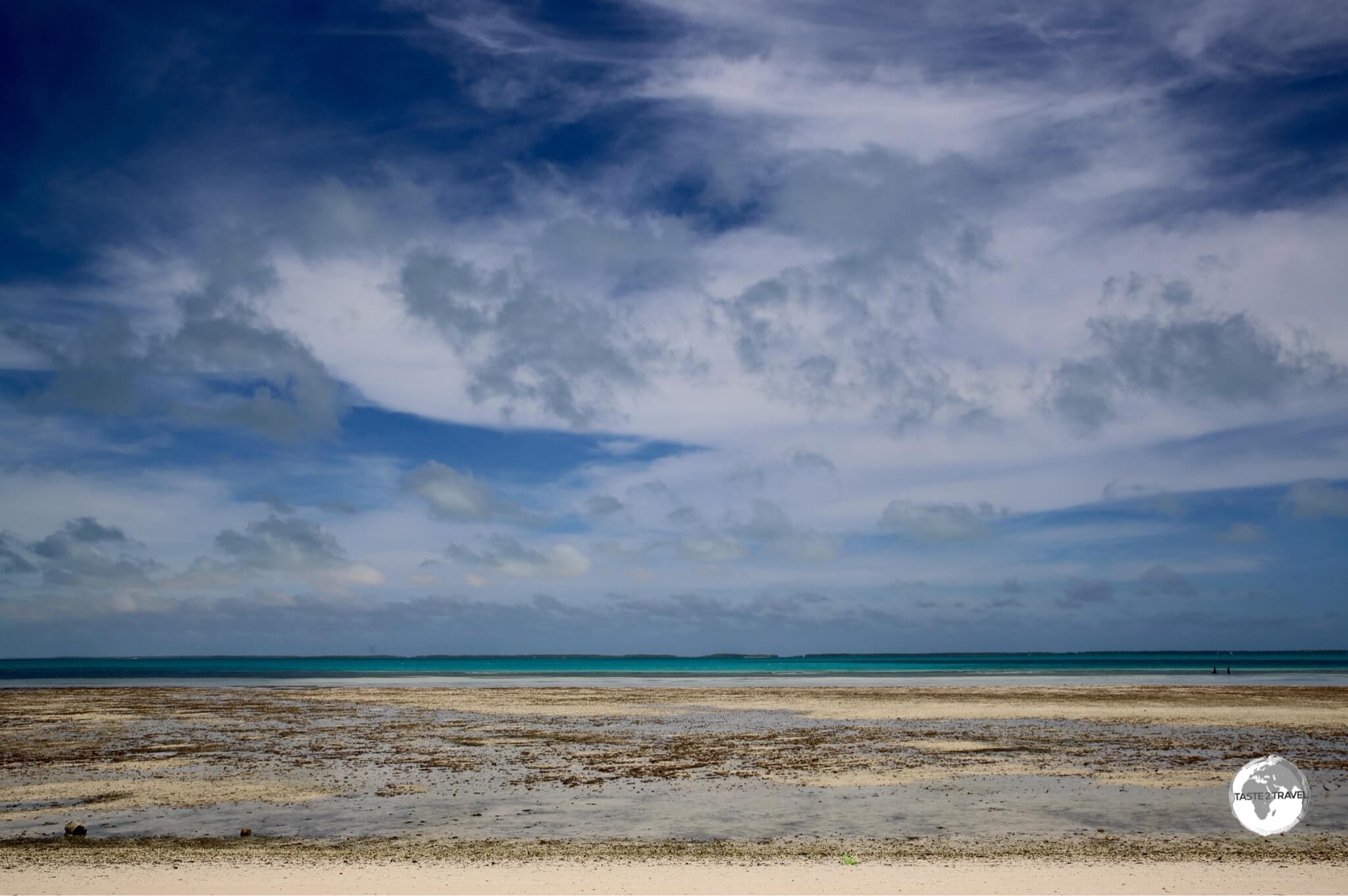 A view of South Tarawa at low tide. 