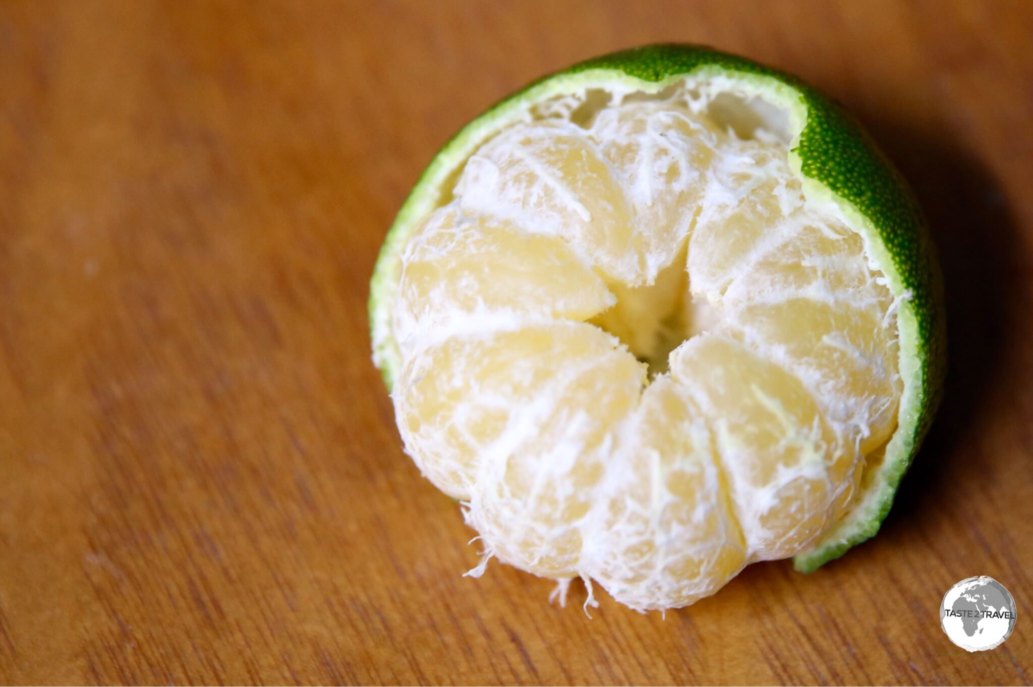 A freshly picked Kosrae Tangerine.