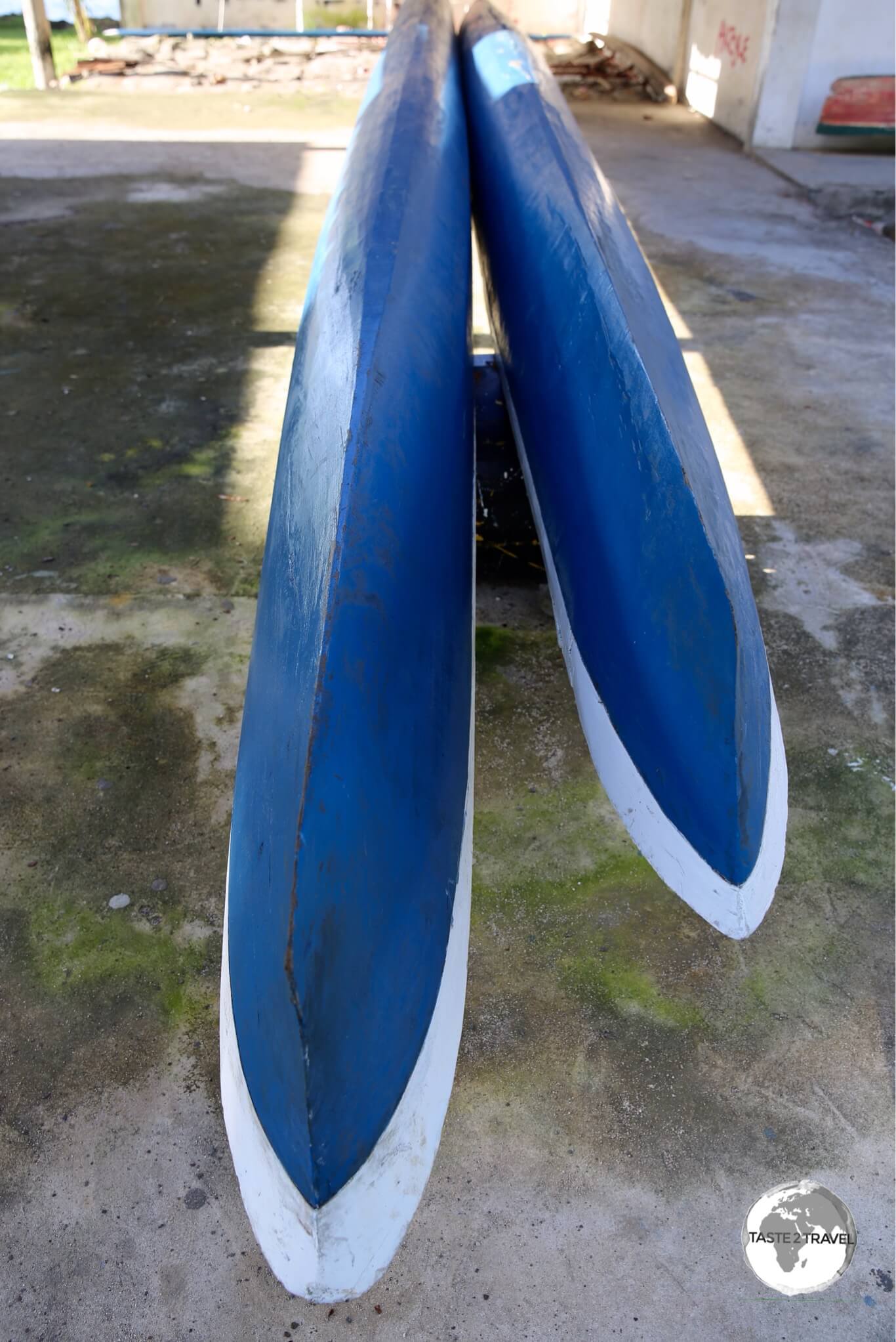 Kosrae canoes are renown for their length as they are constructed from the trunk of the native Almond tree.