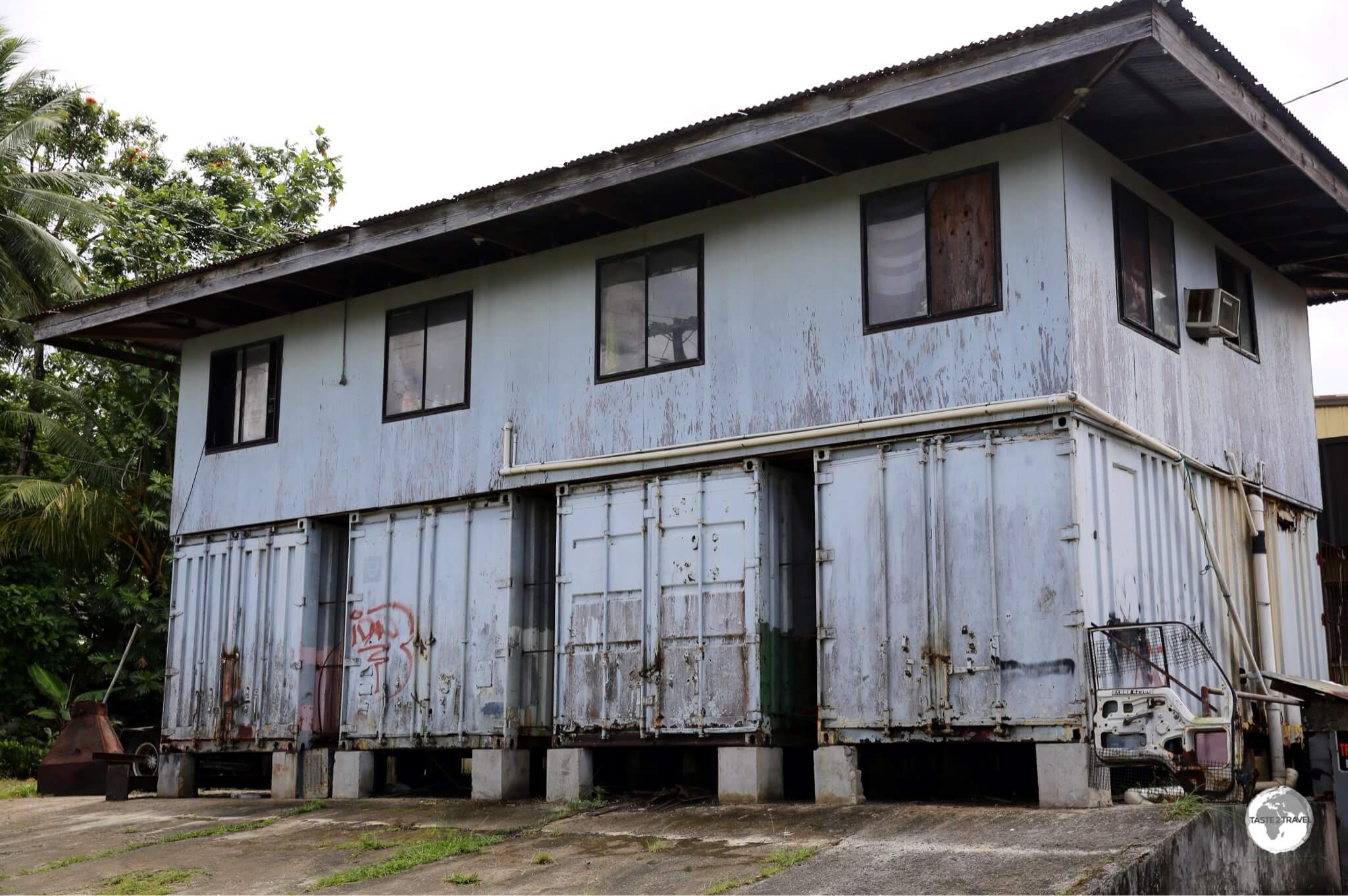 Shipping containers on Pohnpei are used in creative ways.