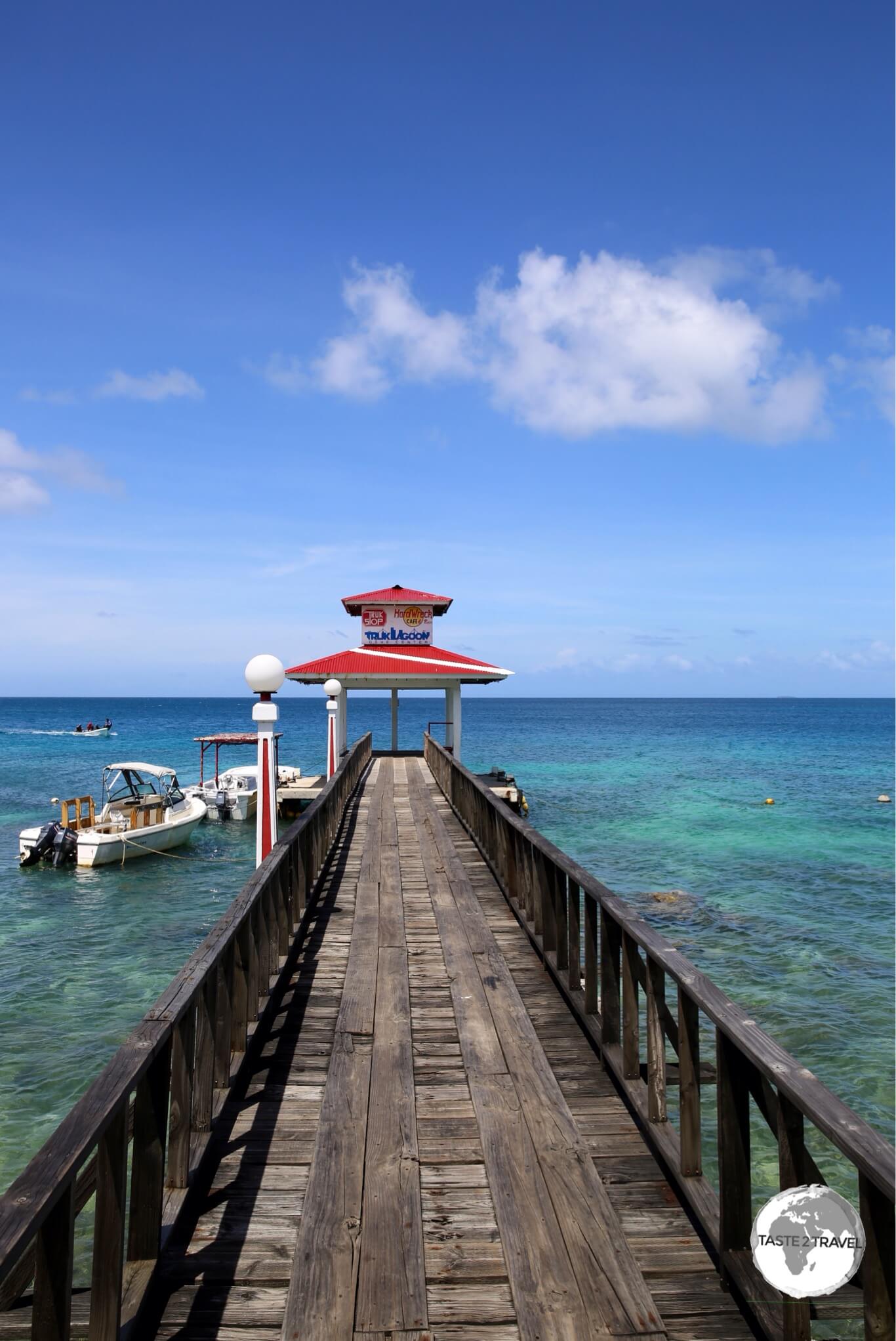 Chuuk Travel Guide: The boat jetty at Truk Stop hotel.