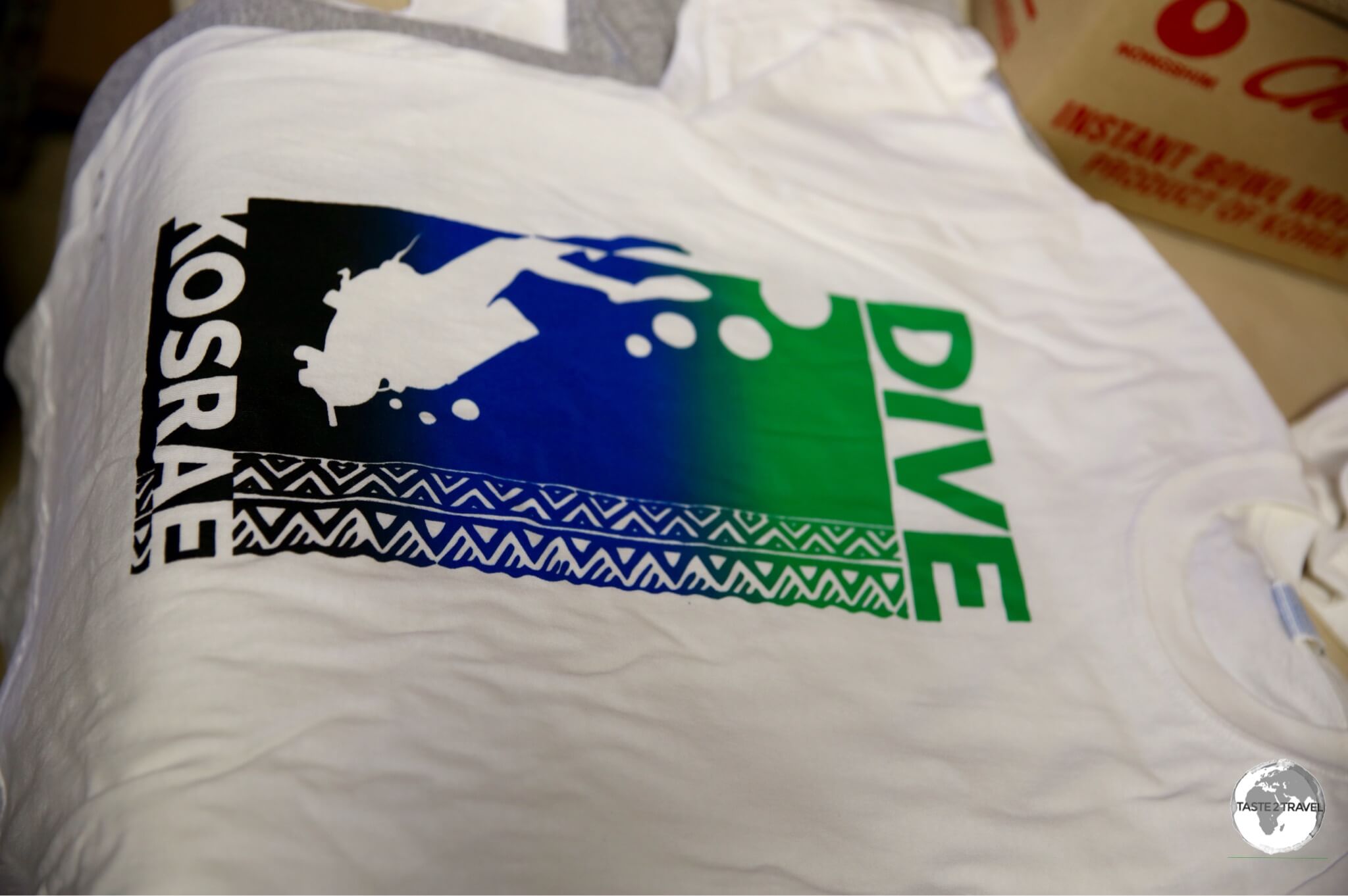 My "Dive Kosrae" t-shirt, which was screen-printed by the Green Banana Paper Company.