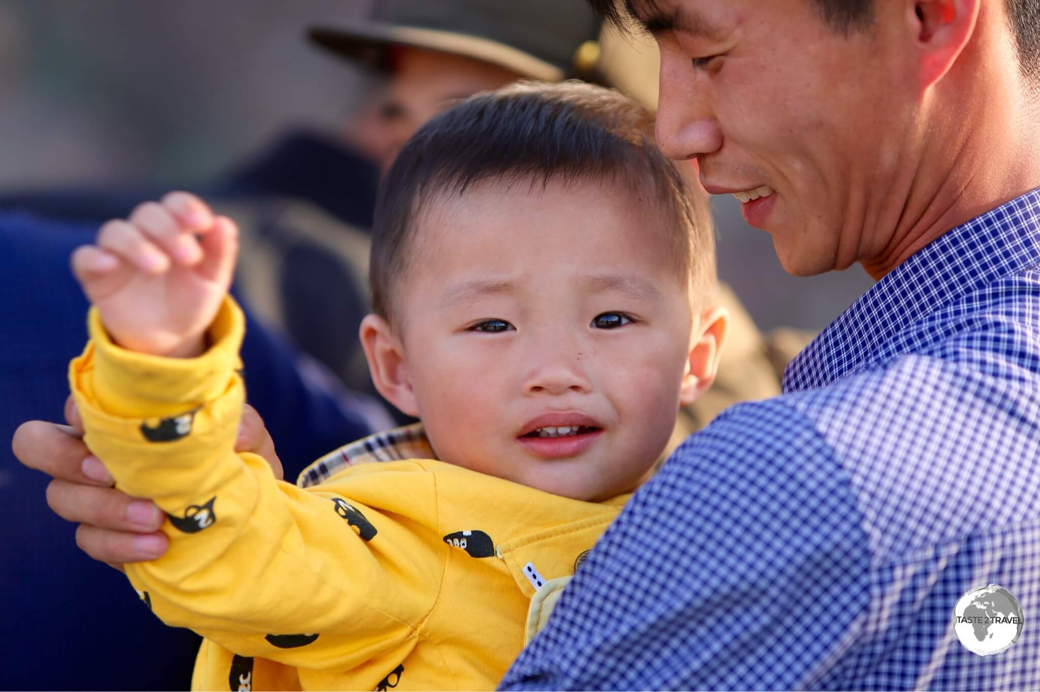 A father and son at the Pyongyang Central zoo.