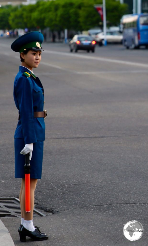 The traffic police officers in Pyongyang are always beautiful young girls.