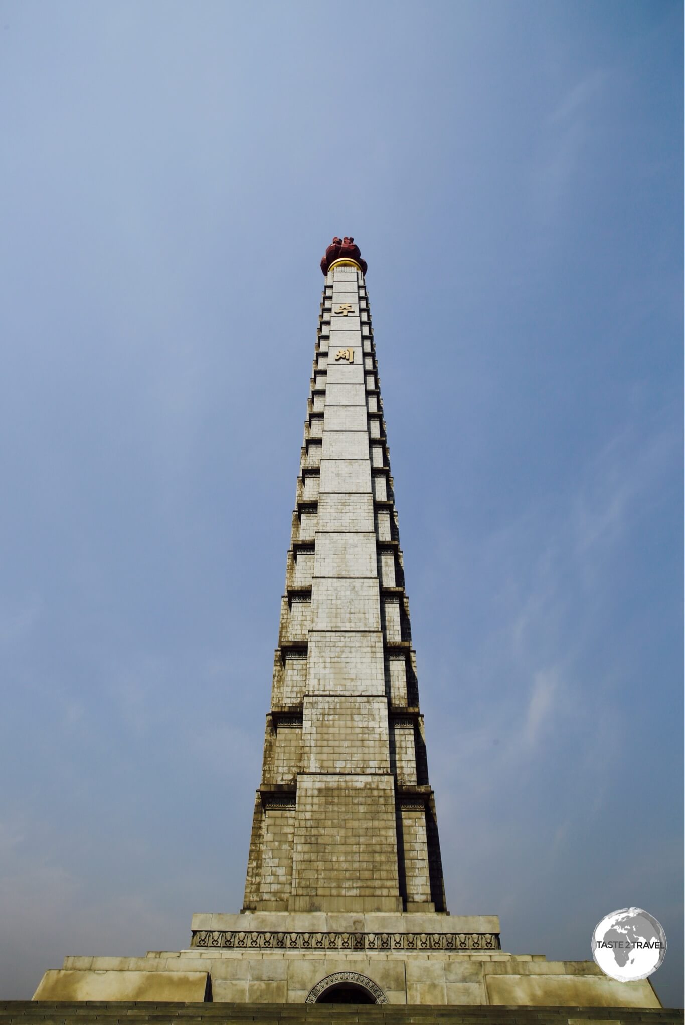 Located in downtown Pyongyang, the 170-metre <i>Juche Tower</i> is the world's tallest stone tower.