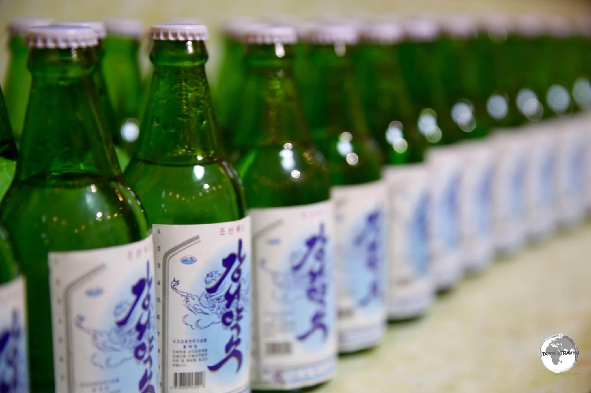 Bottles of mineral water at the <i>Nampo Kangso Mineral Water Factory</i>.