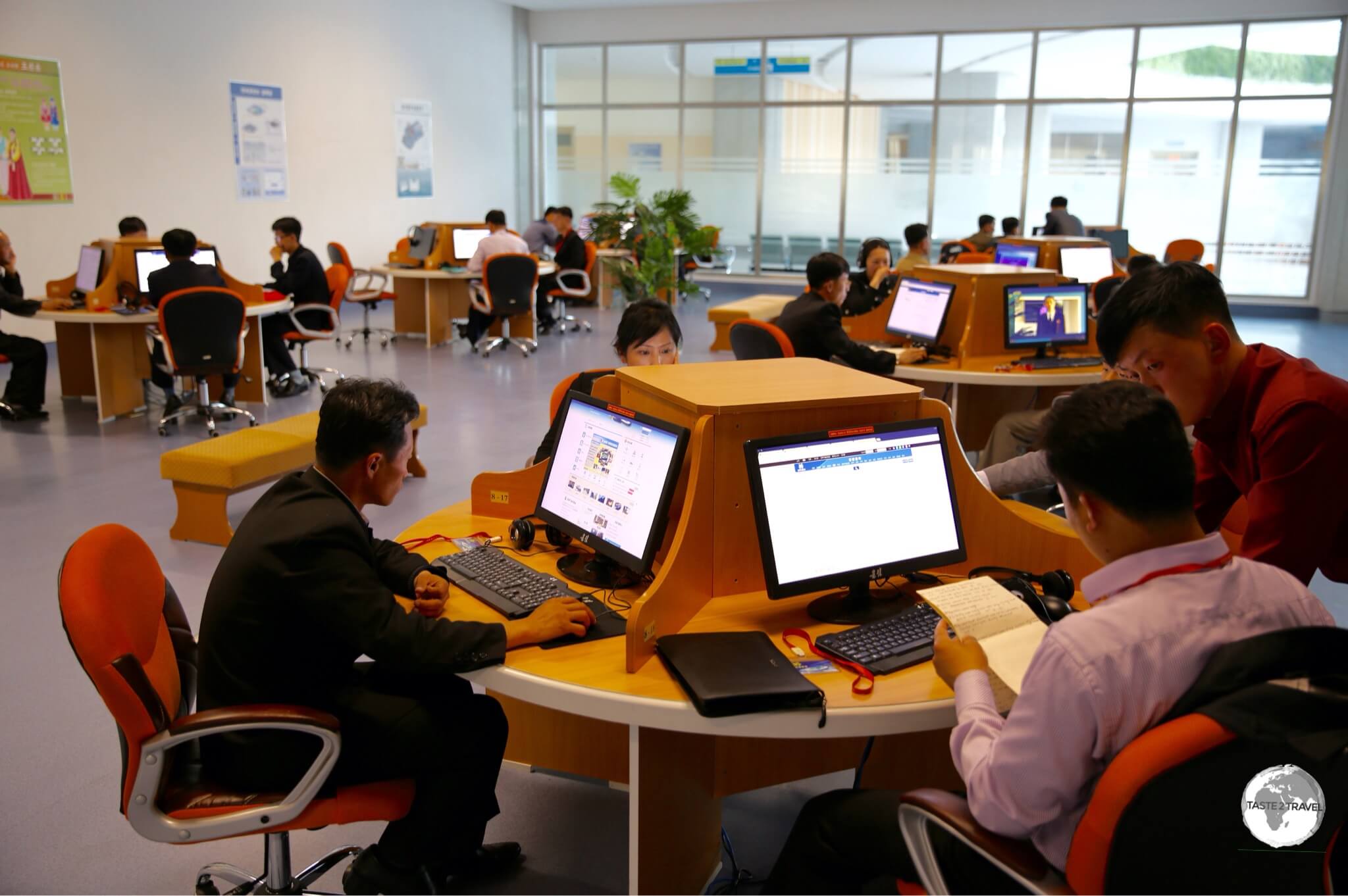 Users at the DPRK Sci-Tech Complex accessing the <i>Kwangmyong</i>, the North Korean version of the internet.