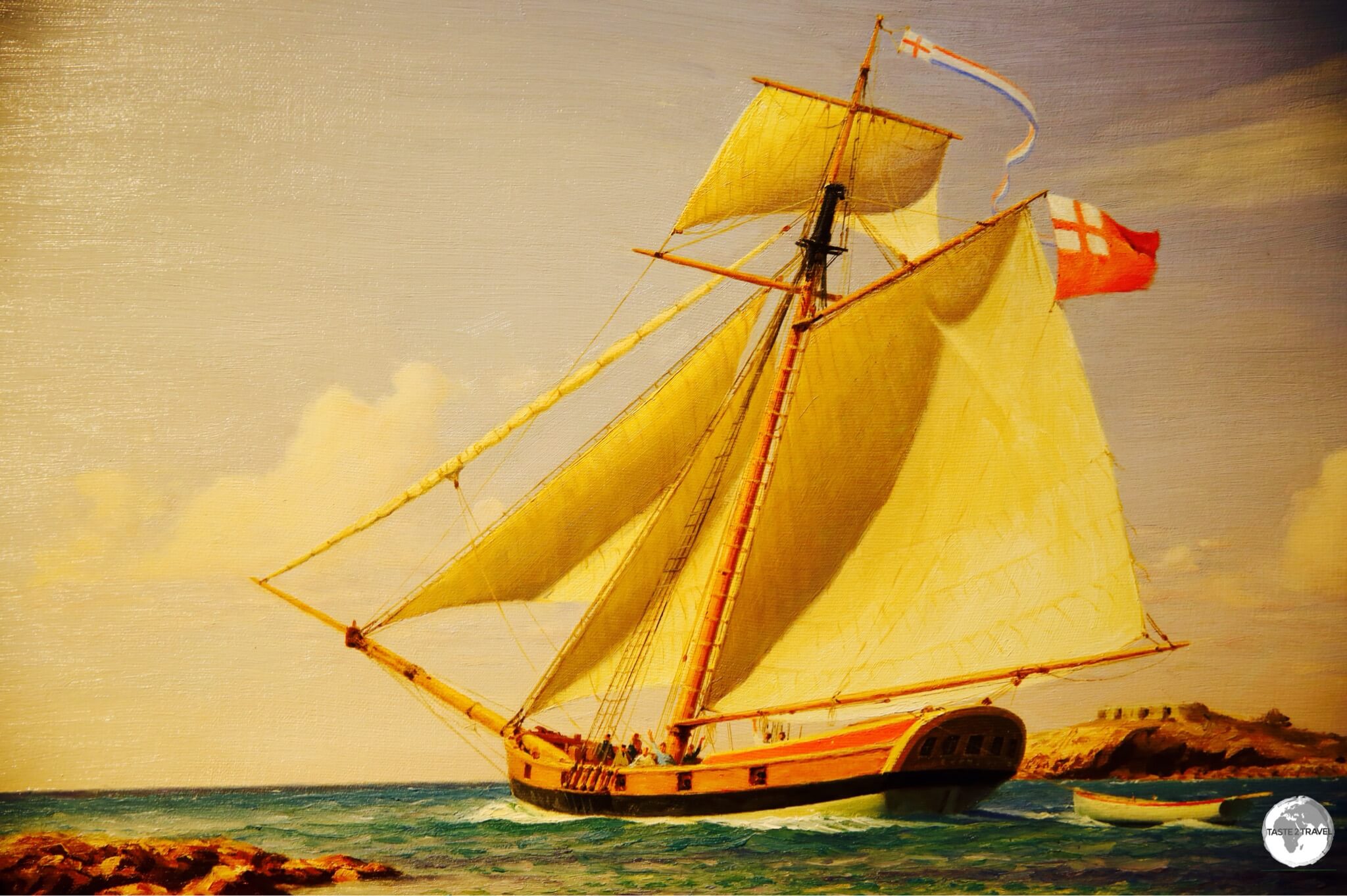 A painting of a Bermudian Sloop.