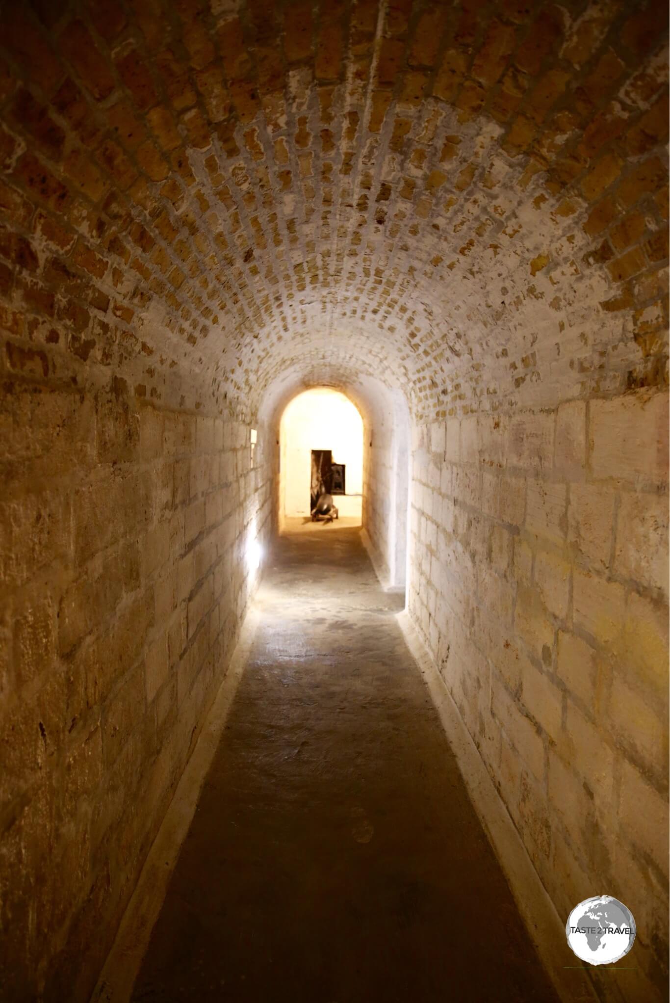 A tunnel underneath Fort St. Catherine, which is located in the parish of St. Georges.