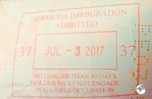 Bermuda Passport Stamp.