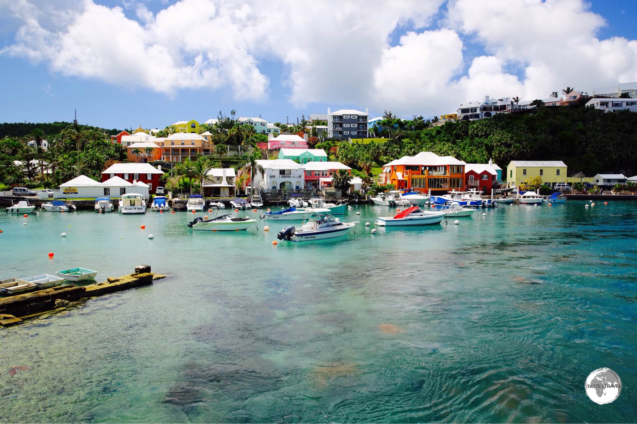 The colourful and very picturesque 'Flatts Village'.