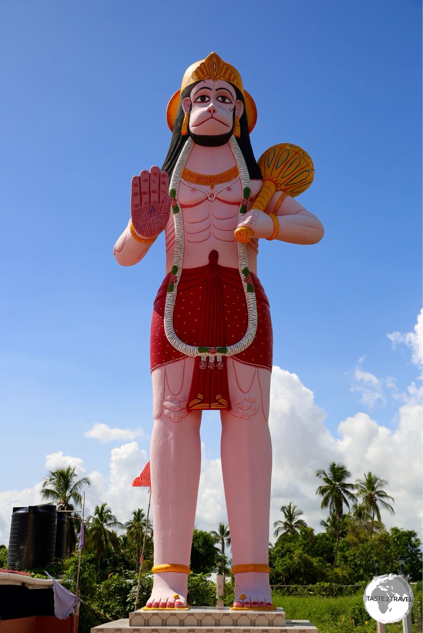 The 52-feet statue of Lord Hanuman on Leguan Island is the largest such statue in Guyana. 