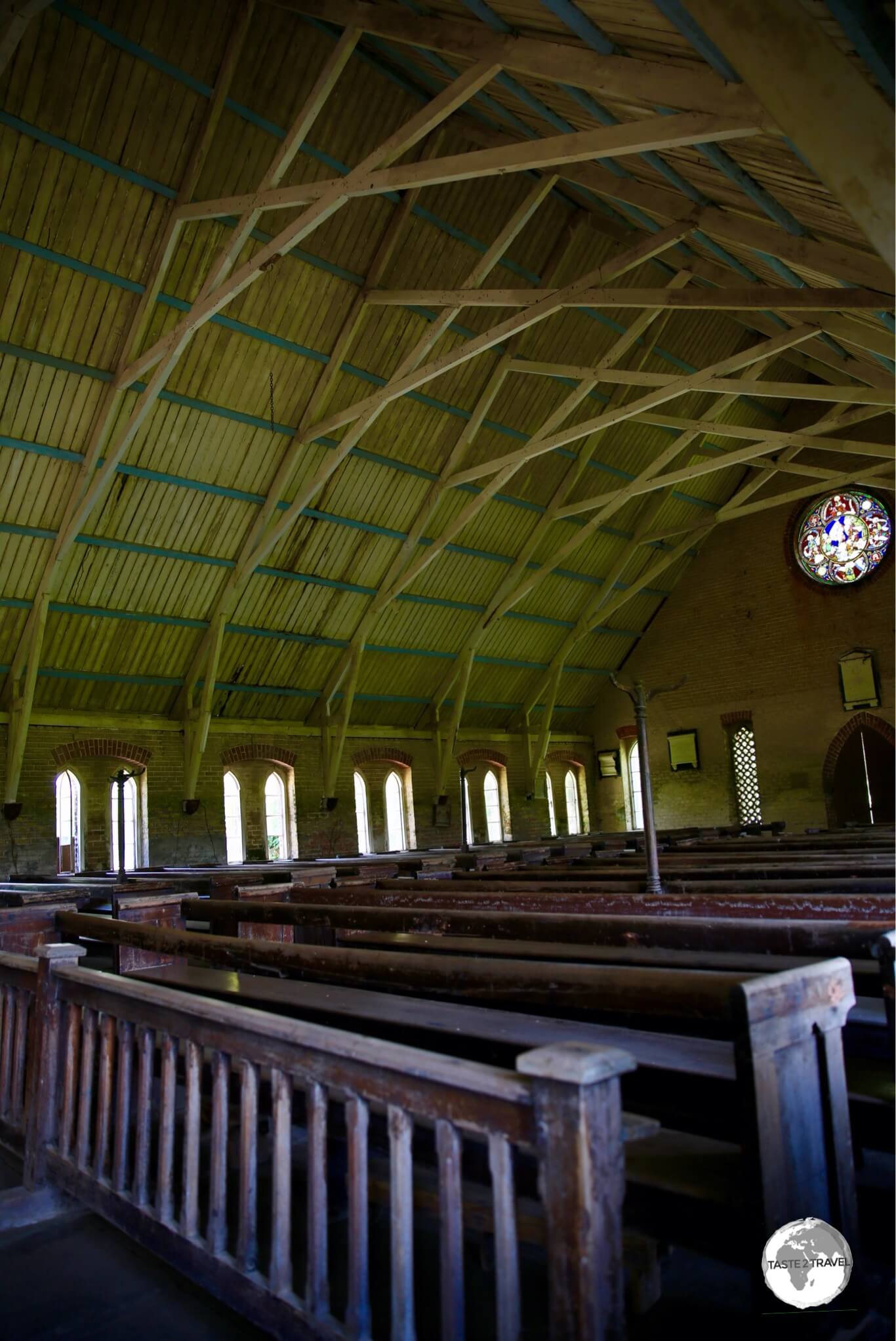 Interior of St. Peter's Anglican Church on Leguan island.