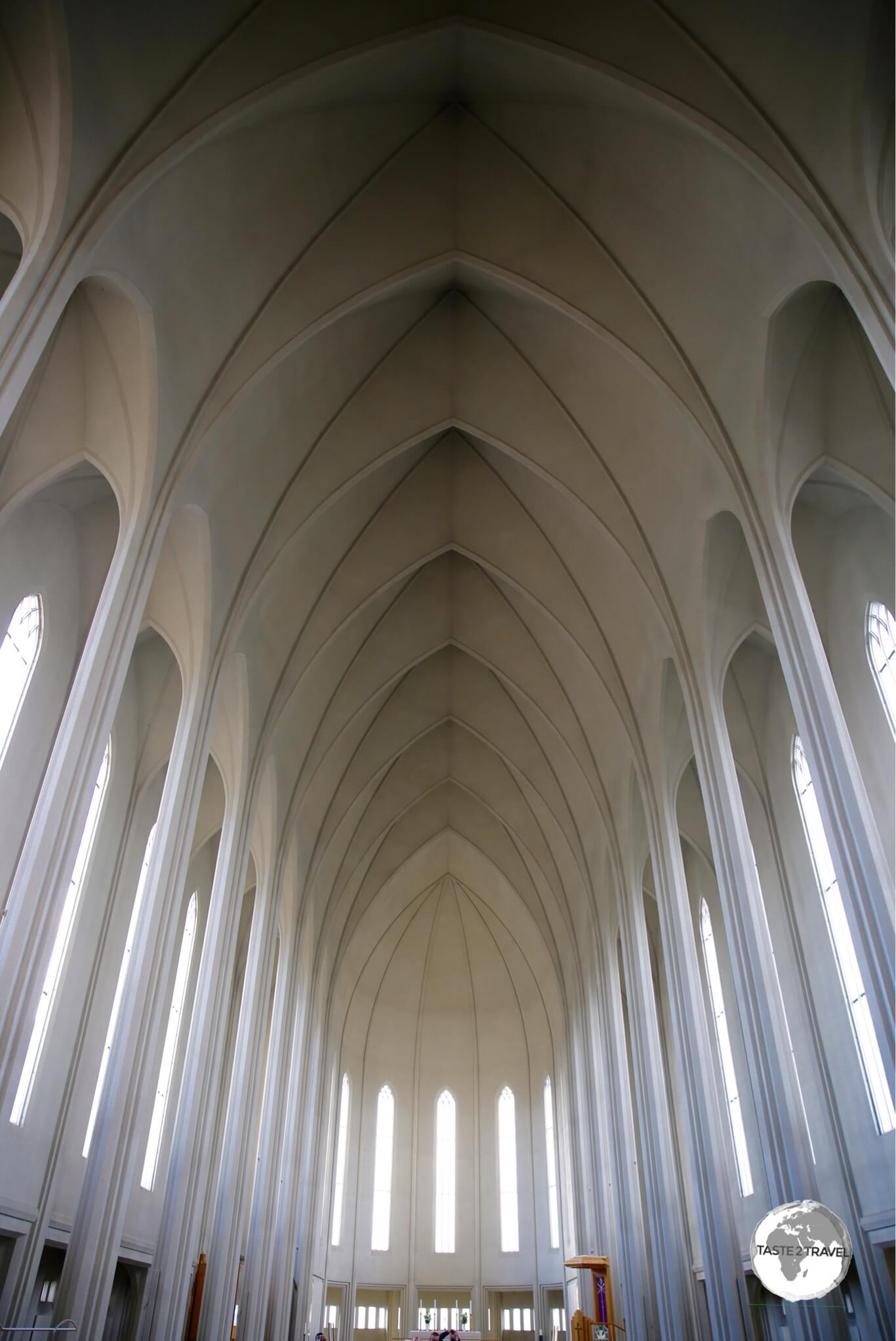 A view of the interior of Hallgrímskirkja.