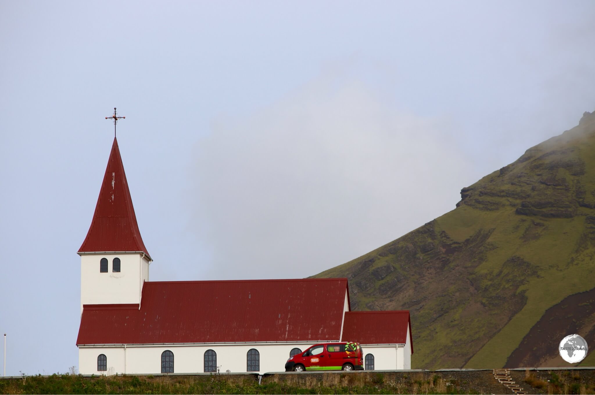 The hilltop church at Vik. 